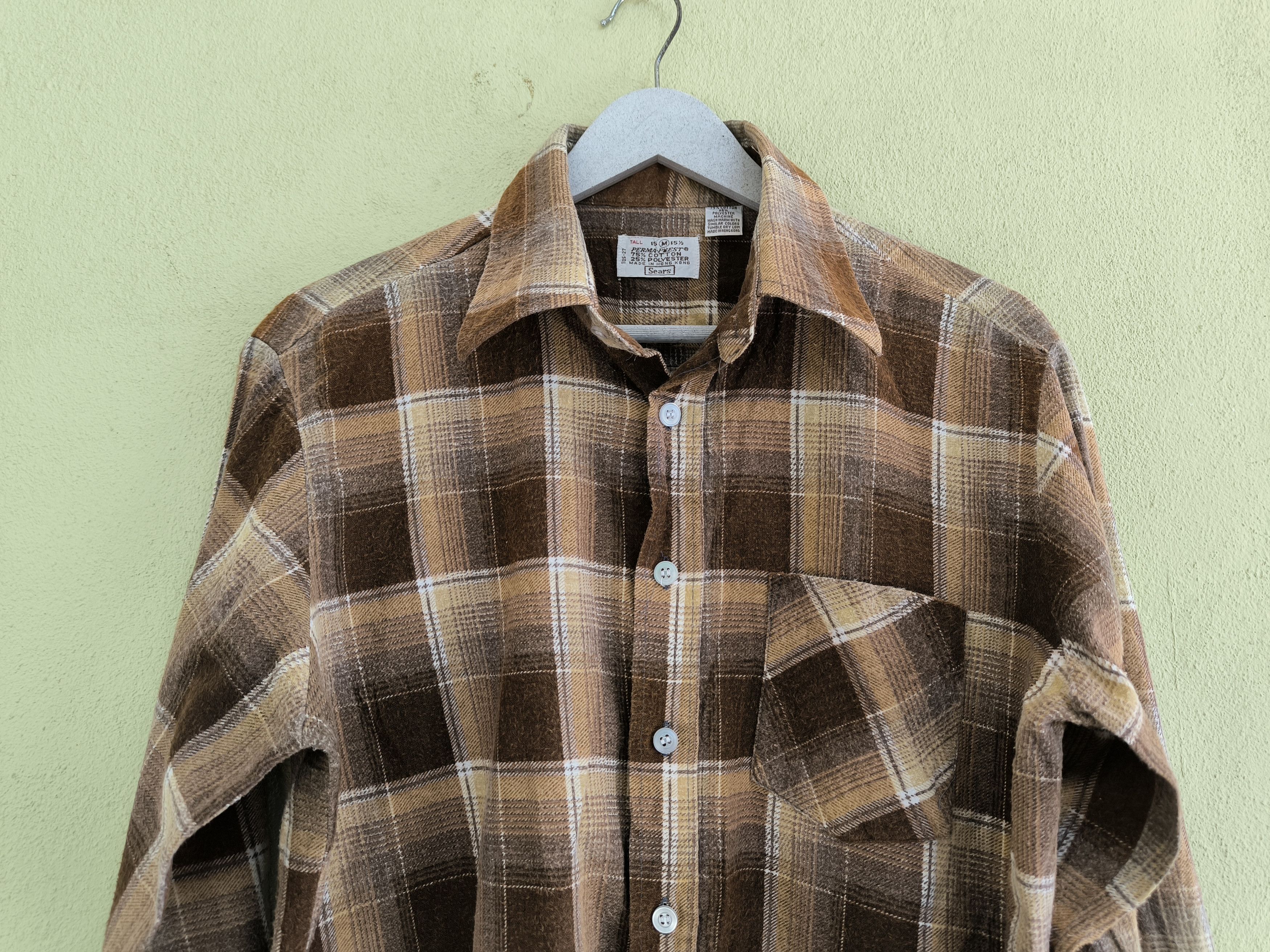 Flannel × Sears × Vintage Vtg SEARS flannel shirt Size US M / EU 48-50 / 2 - 3 Thumbnail