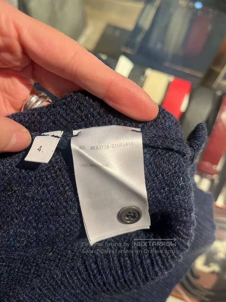 Other Thom Browne Navy Blue Four-Stripe Wool Crewneck Sweater Size US XL / EU 56 / 4 - 6 Thumbnail