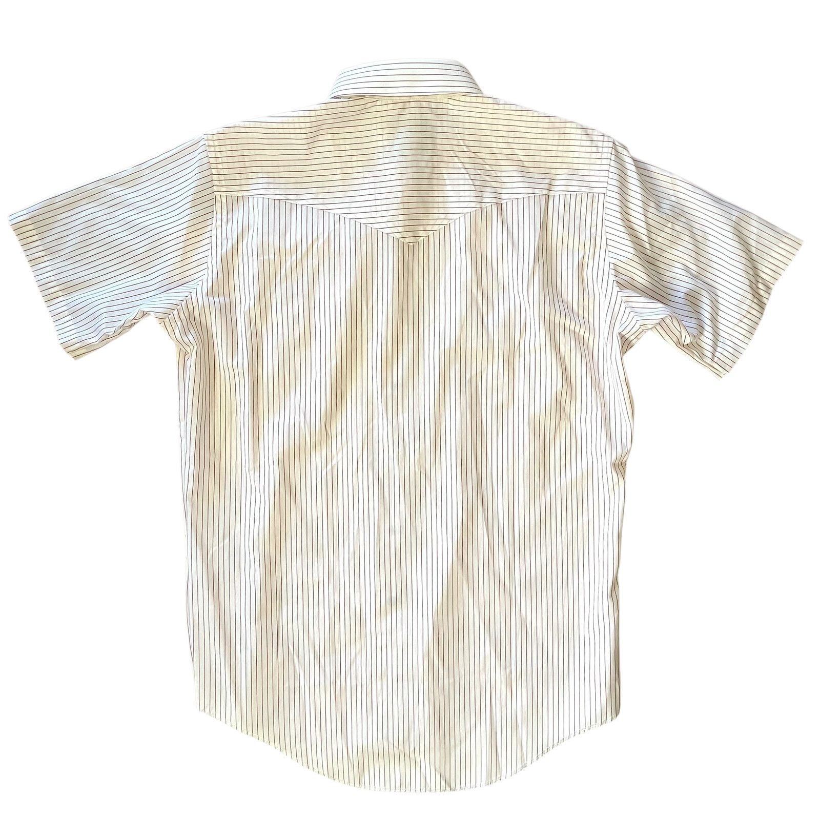 Vintage × Wrangler Vintage Wrangler White Striped Cowboy Cut Long Tails Shirt Size US XL / EU 56 / 4 - 2 Thumbnail