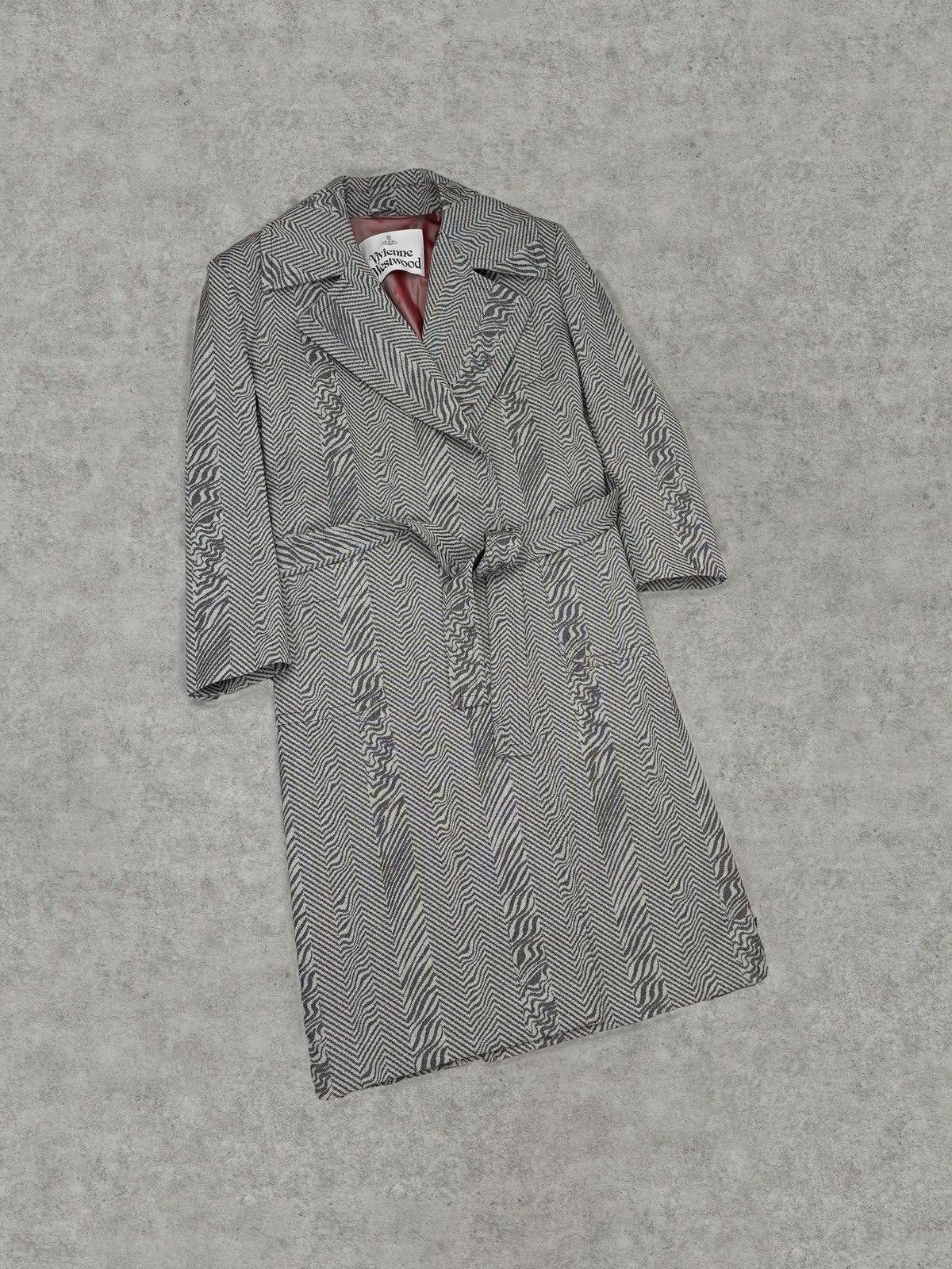 Vivienne Westwood Paulina Coat Black White Zebra Wool 42 in Gray, Women's (Size M)