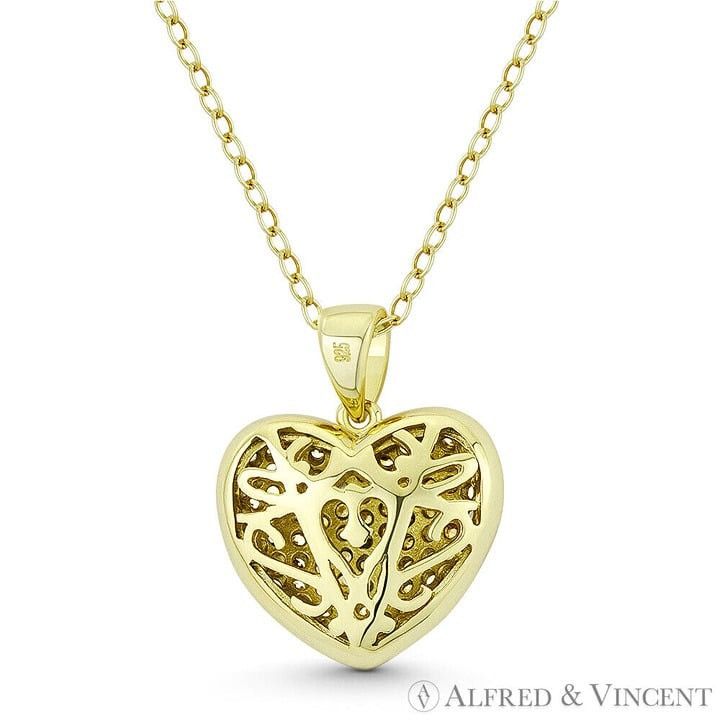 Other Bubble Heart CZ Crystal Pave Pendant in .925 Sterling Silver Size ONE SIZE - 2 Thumbnail