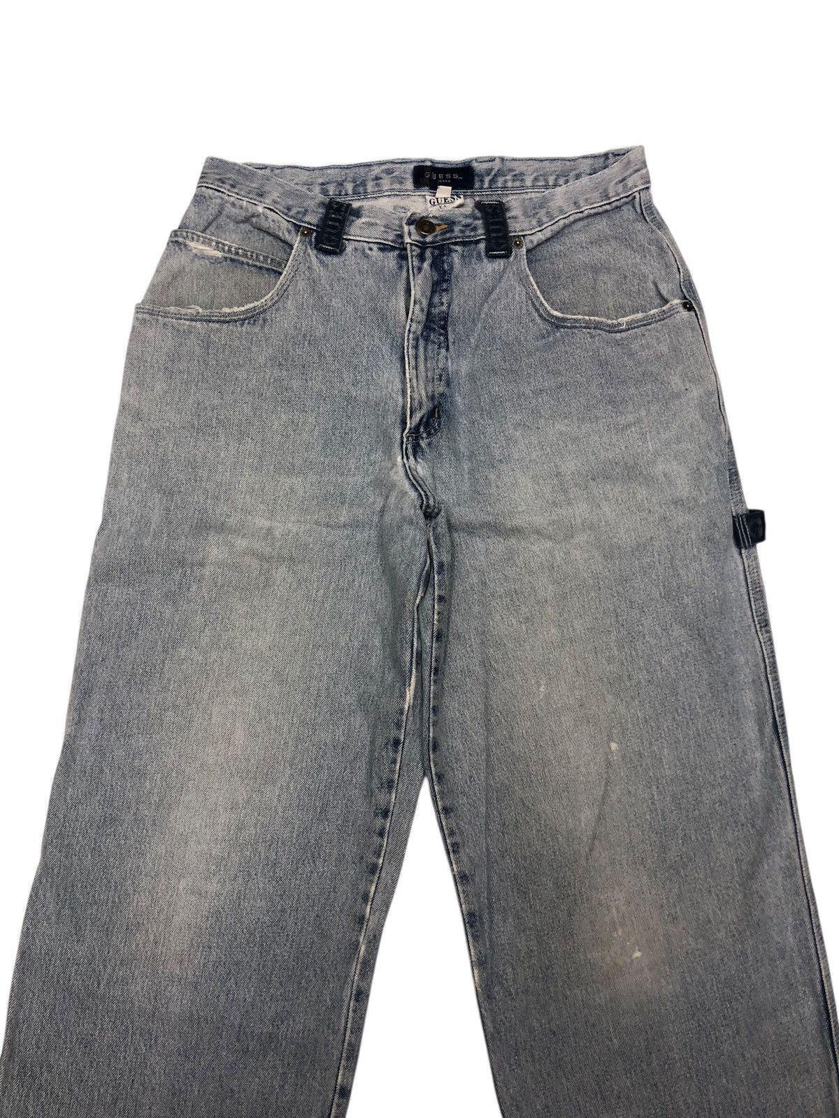 A$AP Rocky × Guess 🔥OG GUESS BLUE WASH USA BAGGY JEANS THRASHED DISTRESS DENIM Size US 32 / EU 48 - 6 Thumbnail