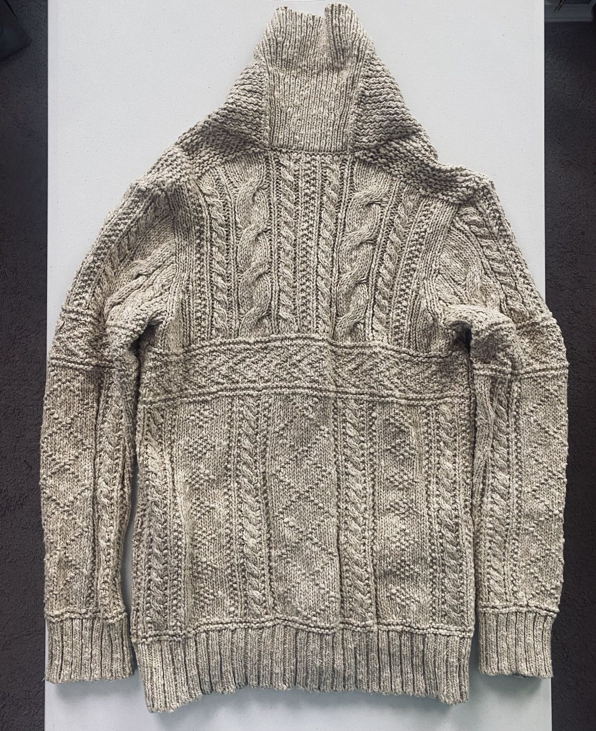 Denim & Supply Ralph Lauren Denim & Supply Ralph Lauren Shawl Cardigan Cable Knit M Vtg Size M / US 6-8 / IT 42-44 - 4 Thumbnail