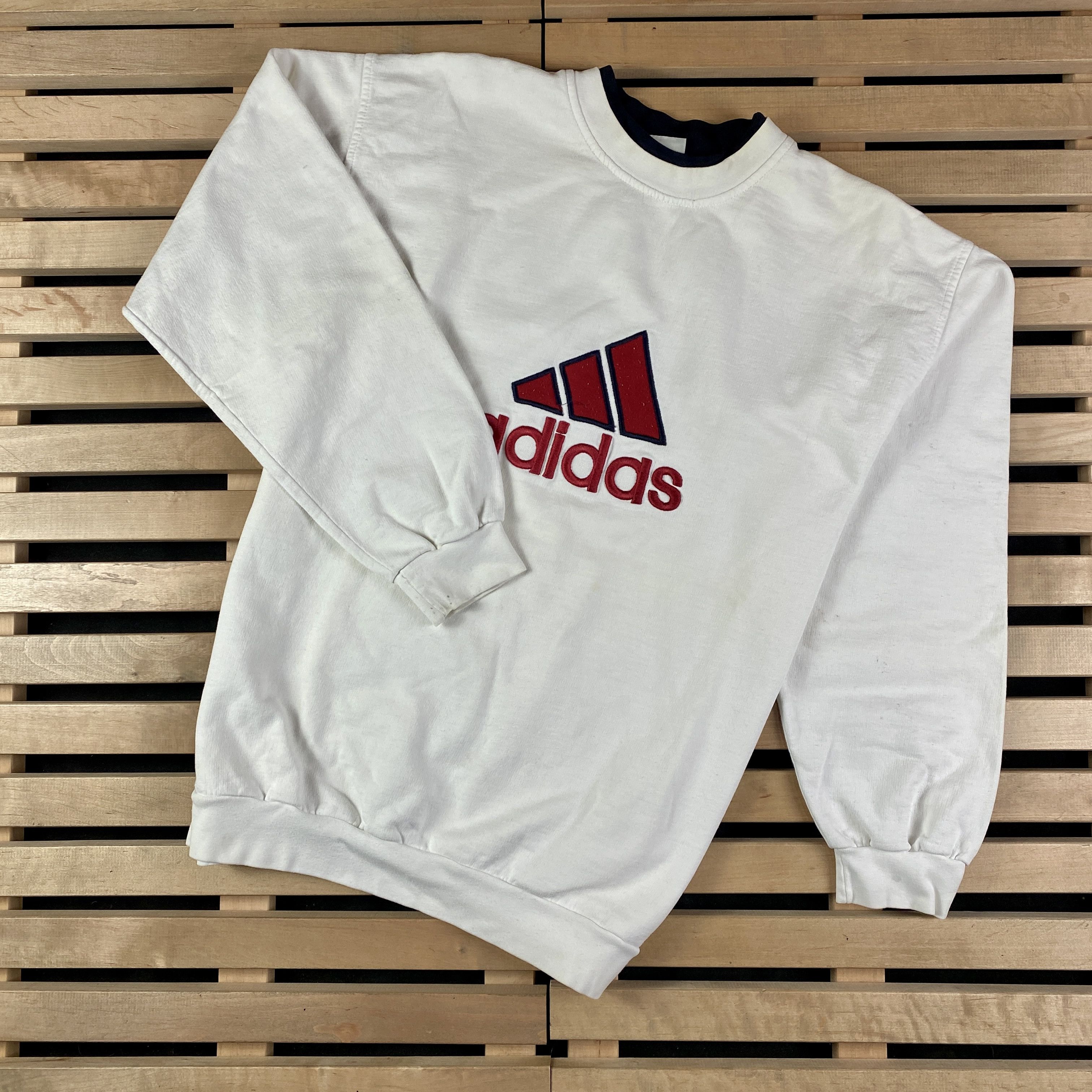 Adidas × Vintage Mens Sweatshirt Adidas Vintage Big Print Size XL Size US XL / EU 56 / 4 - 1 Thumbnail
