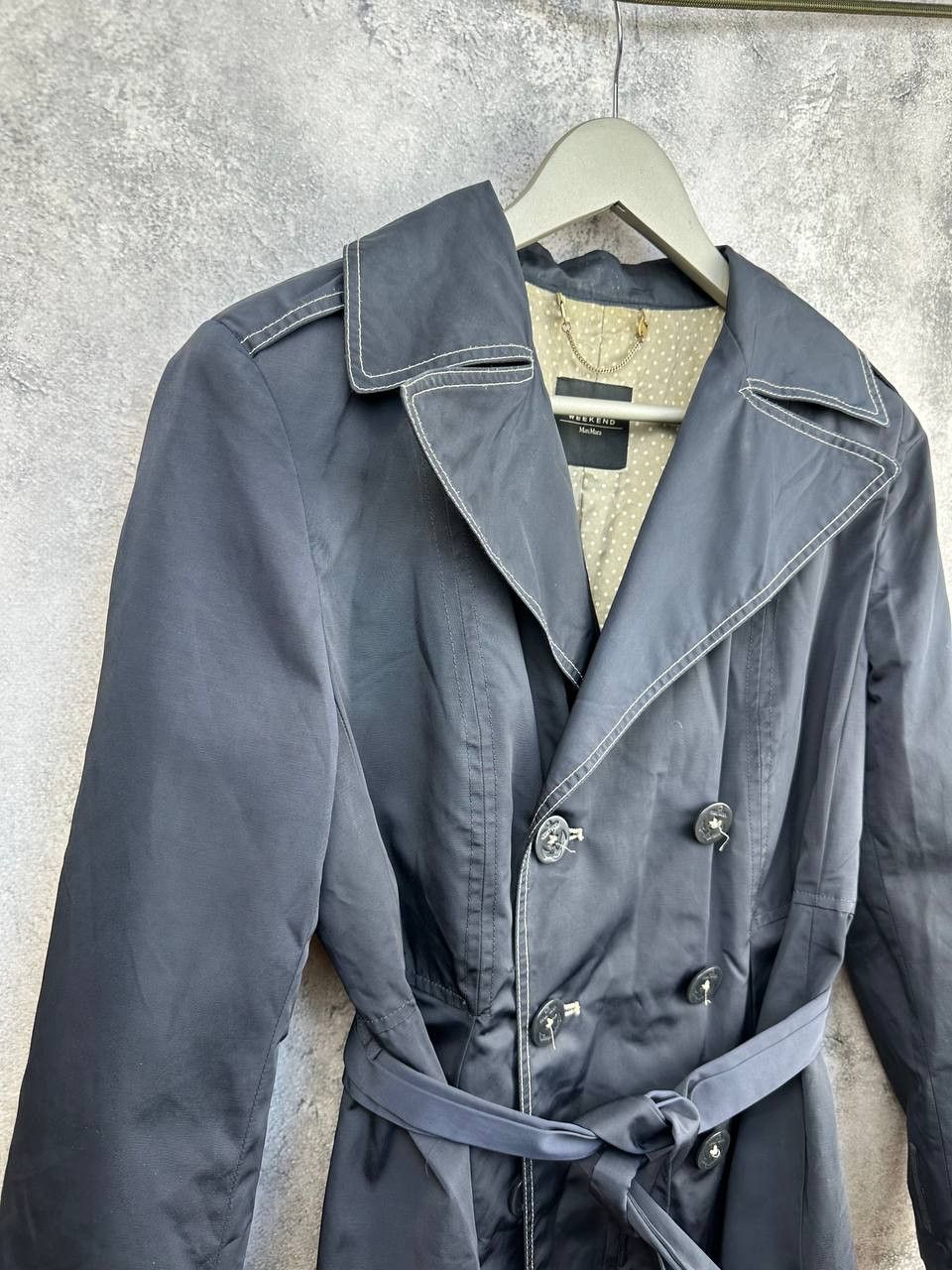 Weekend Max Mara Weekend Max Mara Navy Double-Breasted Trench Coat Lining Size M / US 6-8 / IT 42-44 - 3 Thumbnail
