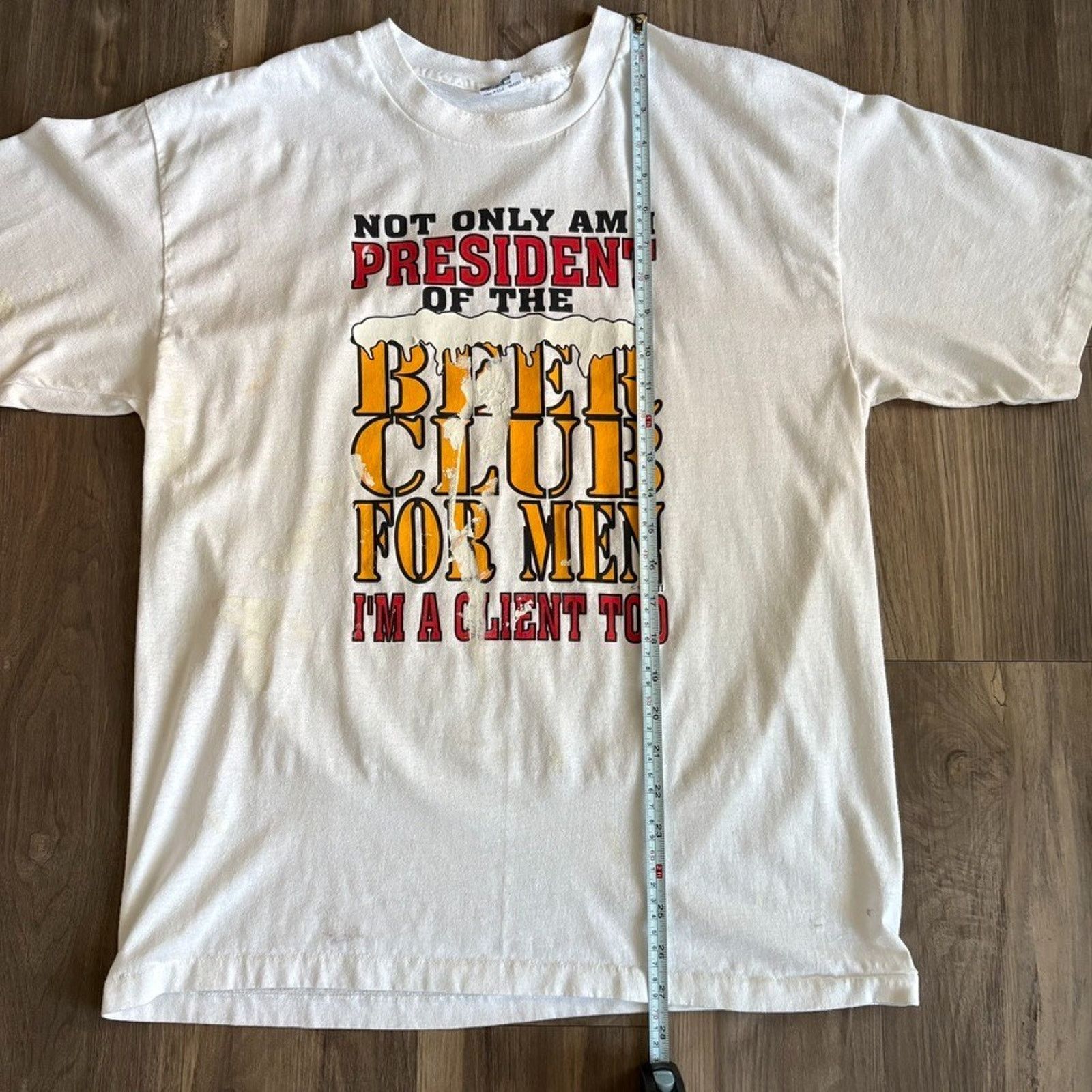 Vintage Vintage 1990s Paint Splatter T-Shirt Beer Club Men Size L Size US L / EU 52-54 / 3 - 9 Thumbnail