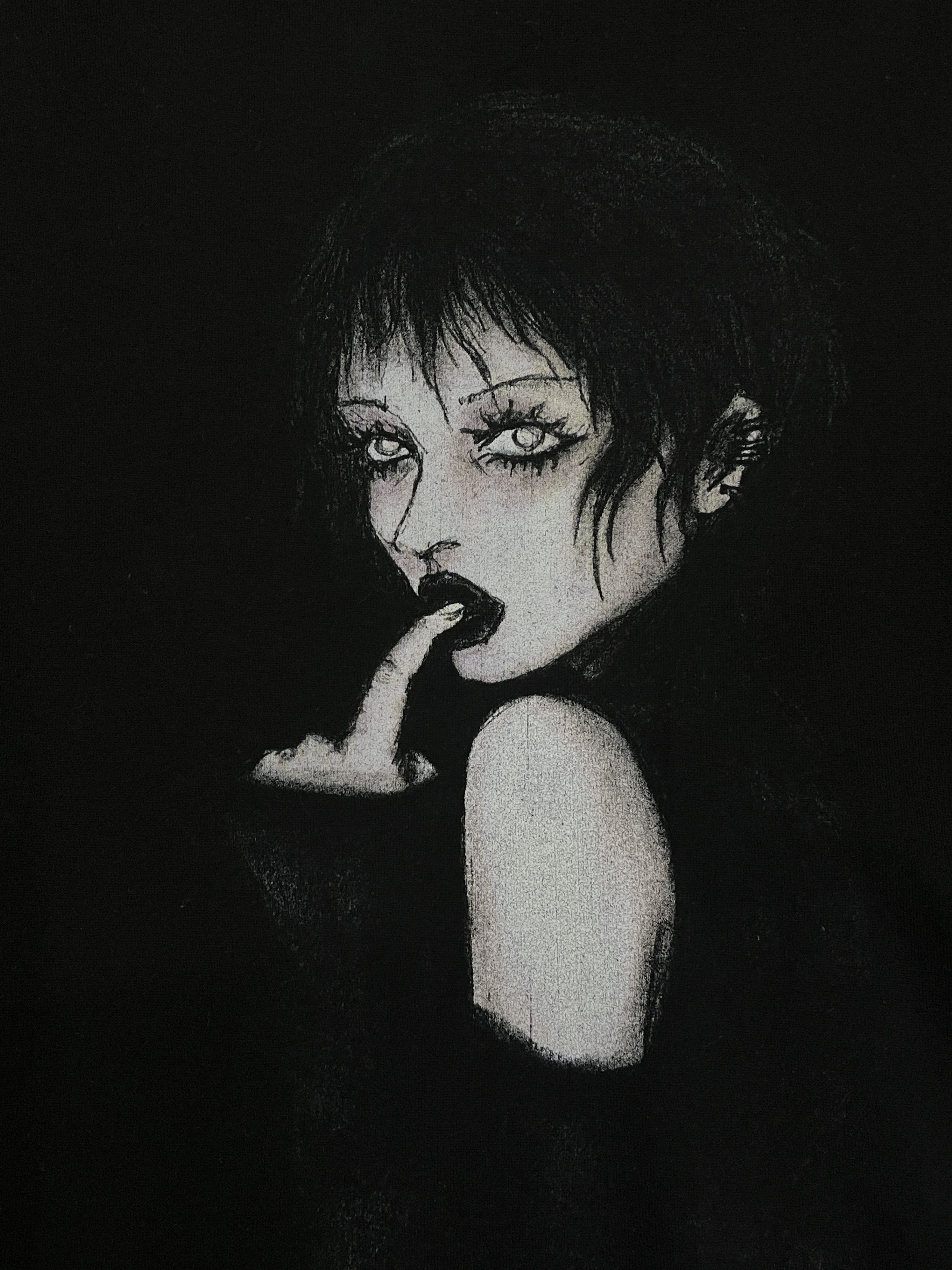 Yohji Yamamoto Pour Homme Woman Portrait Graphic T-Shirt