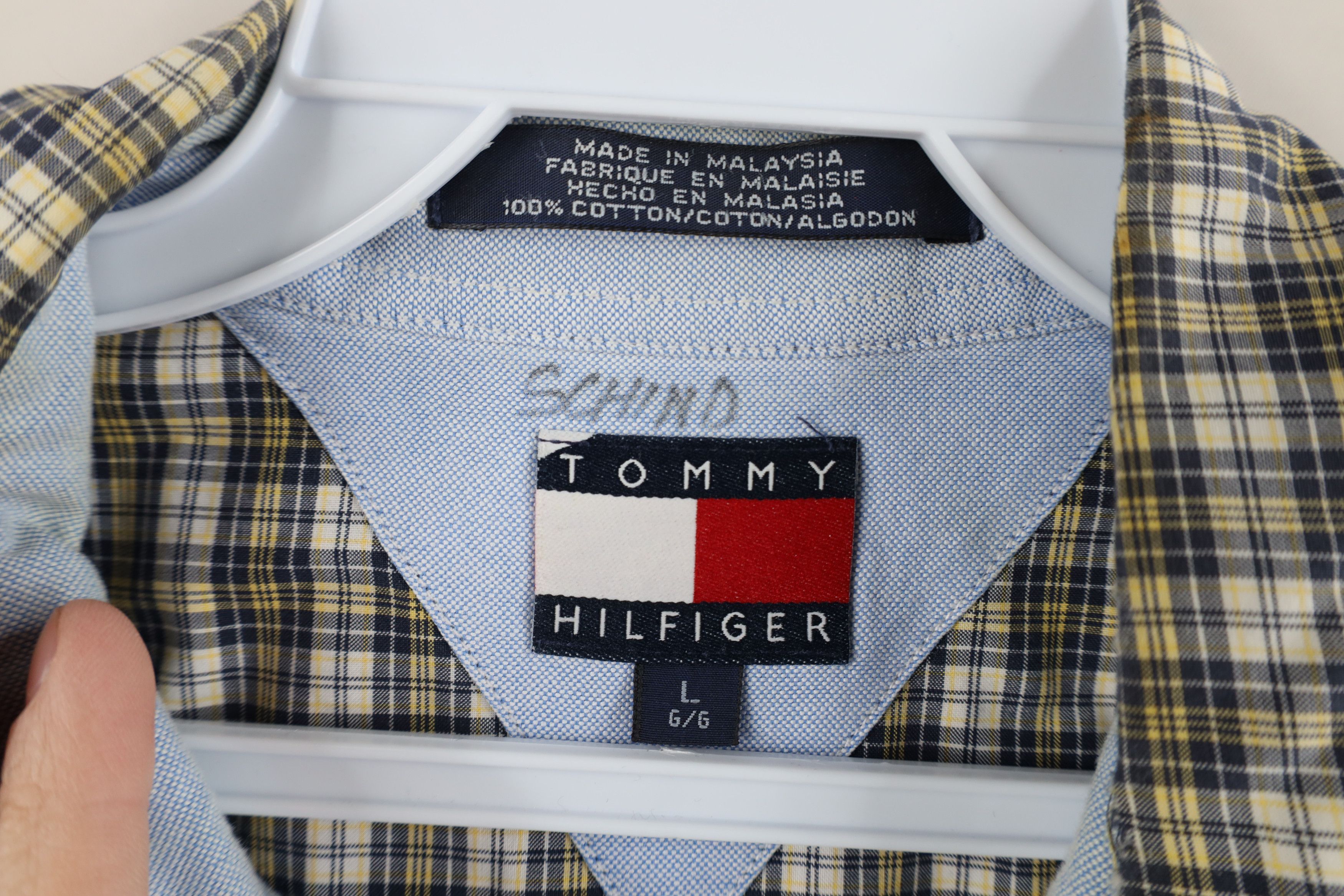 Tommy Hilfiger × Vintage Vintage 90s Tommy Hilfiger Short Sleeve Button Shirt Size US L / EU 52-54 / 3 - 4 Thumbnail