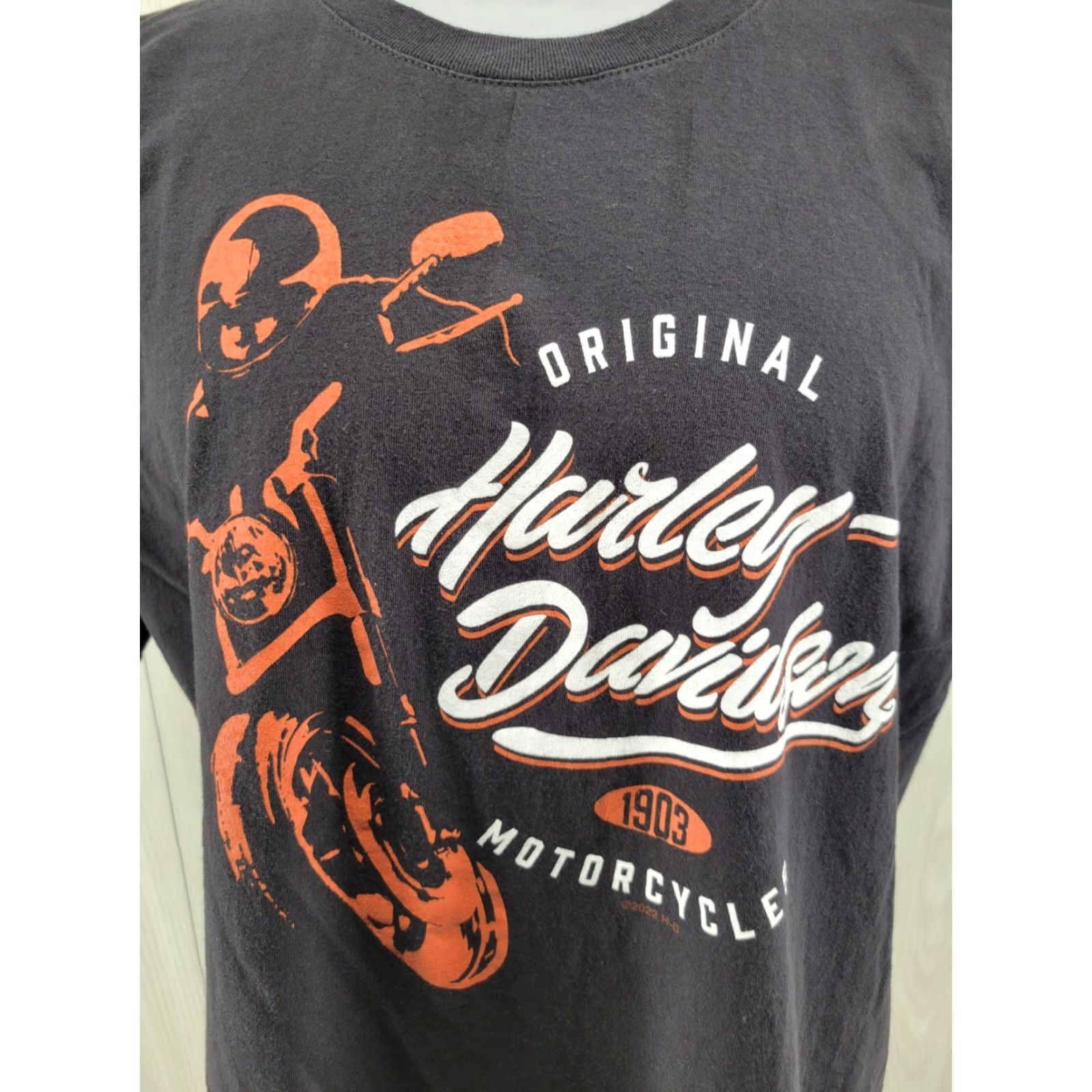 Harley Davidson Harley-Davidson Black Cotton T-Shirt XL Mens Short Sleeve Round Neck Size US XL / EU 56 / 4 - 3 Thumbnail
