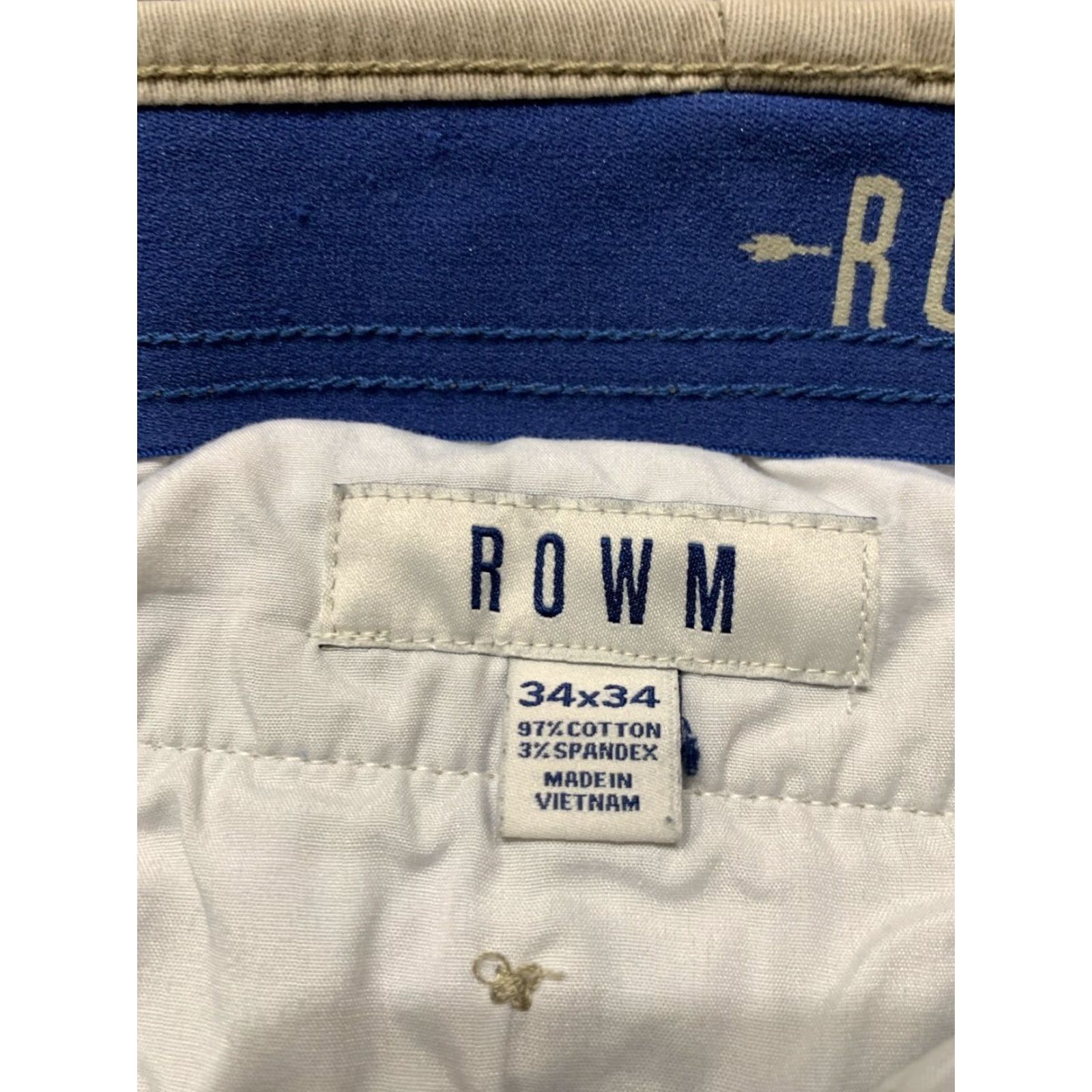 Vintage Mens Beige Chino Comfort Waist Pants 34x31 Regular Fit Rowm Size US 34 / EU 50 - 5 Thumbnail