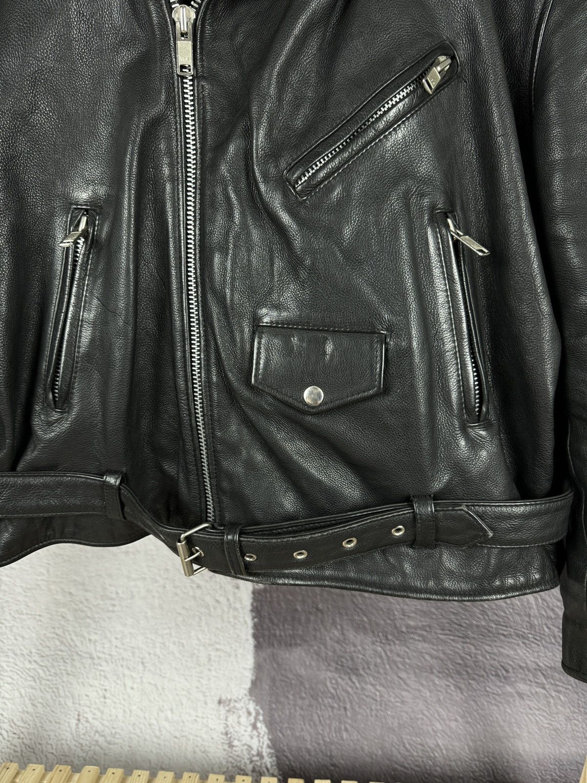 Vintage Mavip Leder Vintage Motorcycle Heavy Leather Black jacket Size US XXL / EU 58 / 5 - 11 Thumbnail