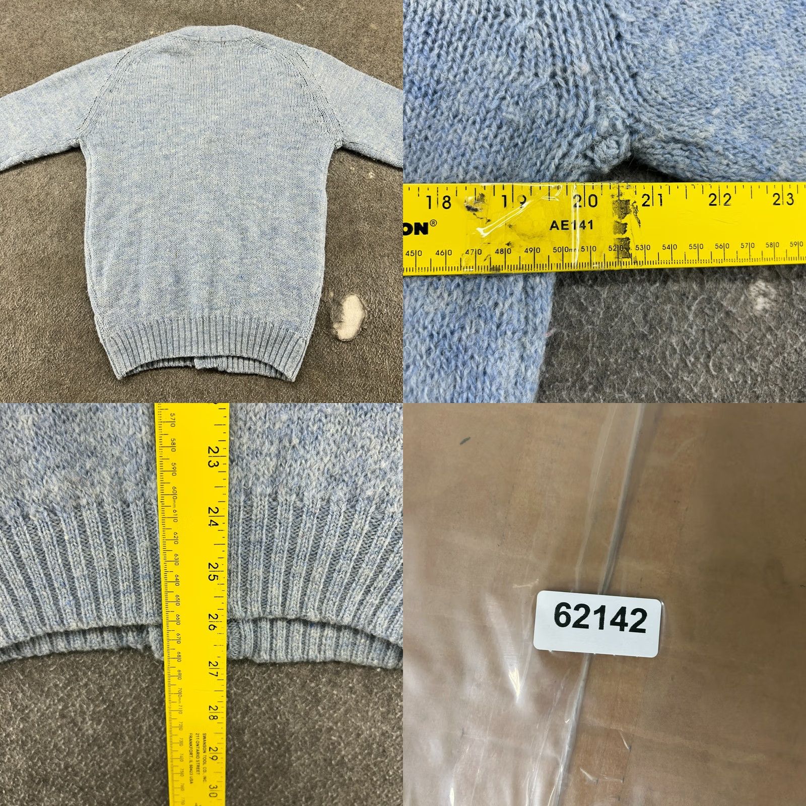 Sears VINTAGE Sears Cardigan Sweater Mens M Blue Wool Cable Knit 70s 90s Mens Size US M / EU 48-50 / 2 - 8 Thumbnail