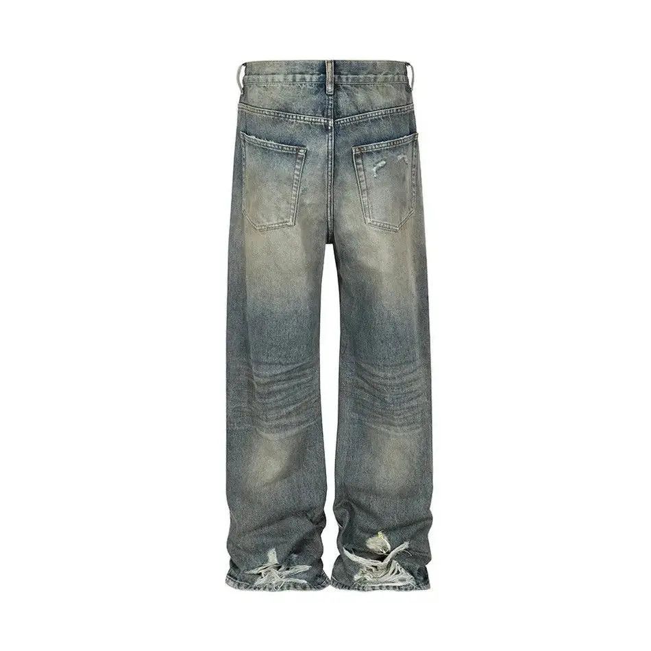 Japanese Brand Washed Dirty Distressed jeans trousers y2k Size US 34 / EU 50 - 4 Thumbnail