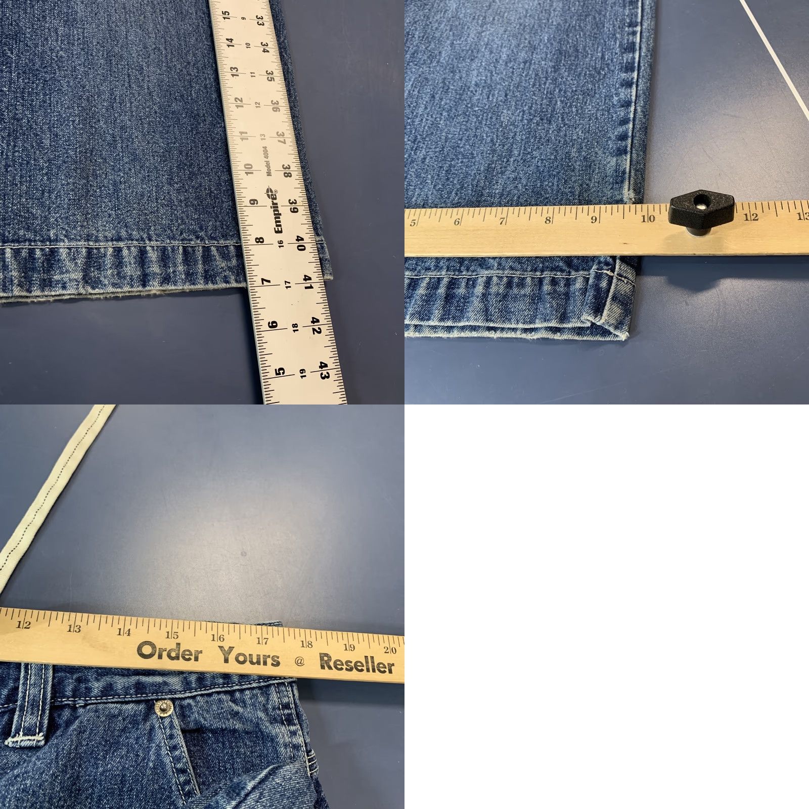 Vintage VINTAGE Aeropostale Baggy Wide Leg Denim Jeans Men M Drawstring 35x30.5 Blue Cotton Denim 5-Pocket Design Inseam 31 Straight Winter Fall Spring Mens Size US 31 - 9 Thumbnail
