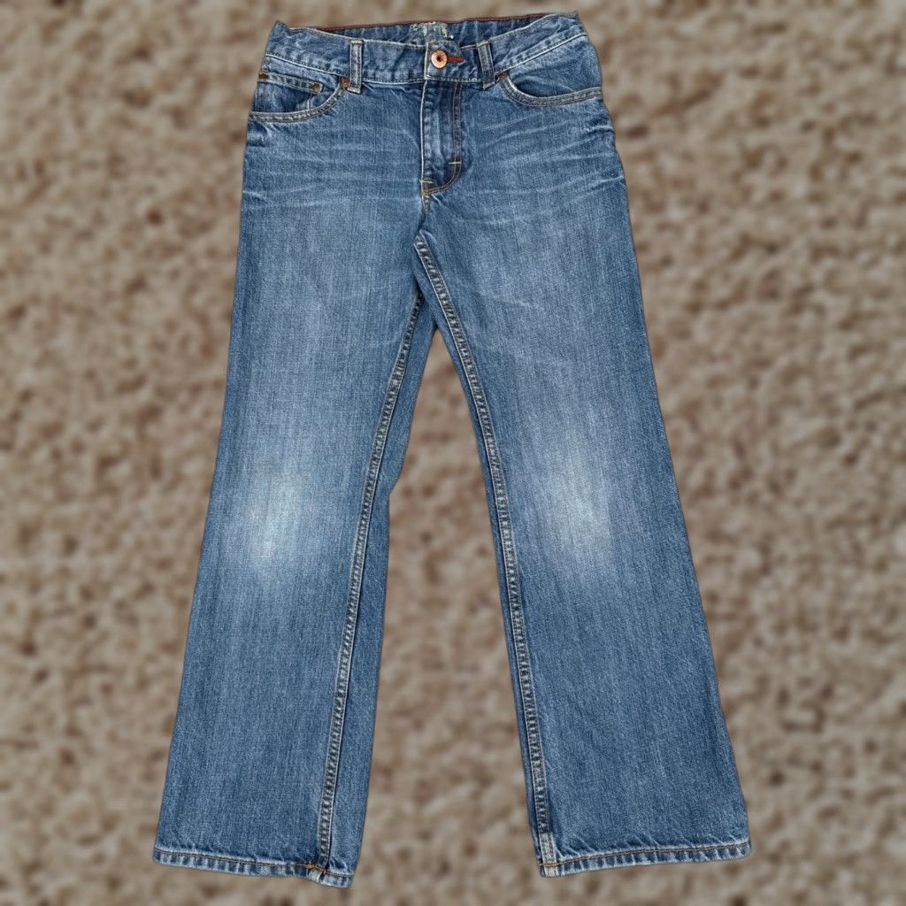 Vintage Aéropostale Jeans Womens Bootcut Denim 24x24 Blue 100% Cotton Low Rise 24in Inseam Distressed Elastic Waist Stretch Slim Regular Mens Womens Size 42" / US 20 - 1 Thumbnail