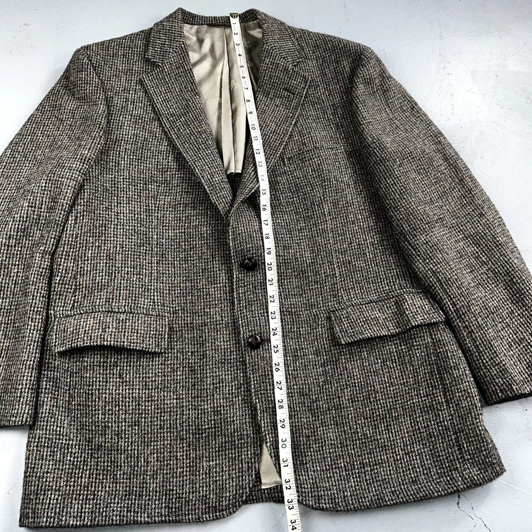 Jim Thompson VINTAGE Norm Thompson Jacket Blazer 42 Brown Tweed 80s Harris Herringbone Wool Secretary/Geek Mens Size 42R - 3 Thumbnail