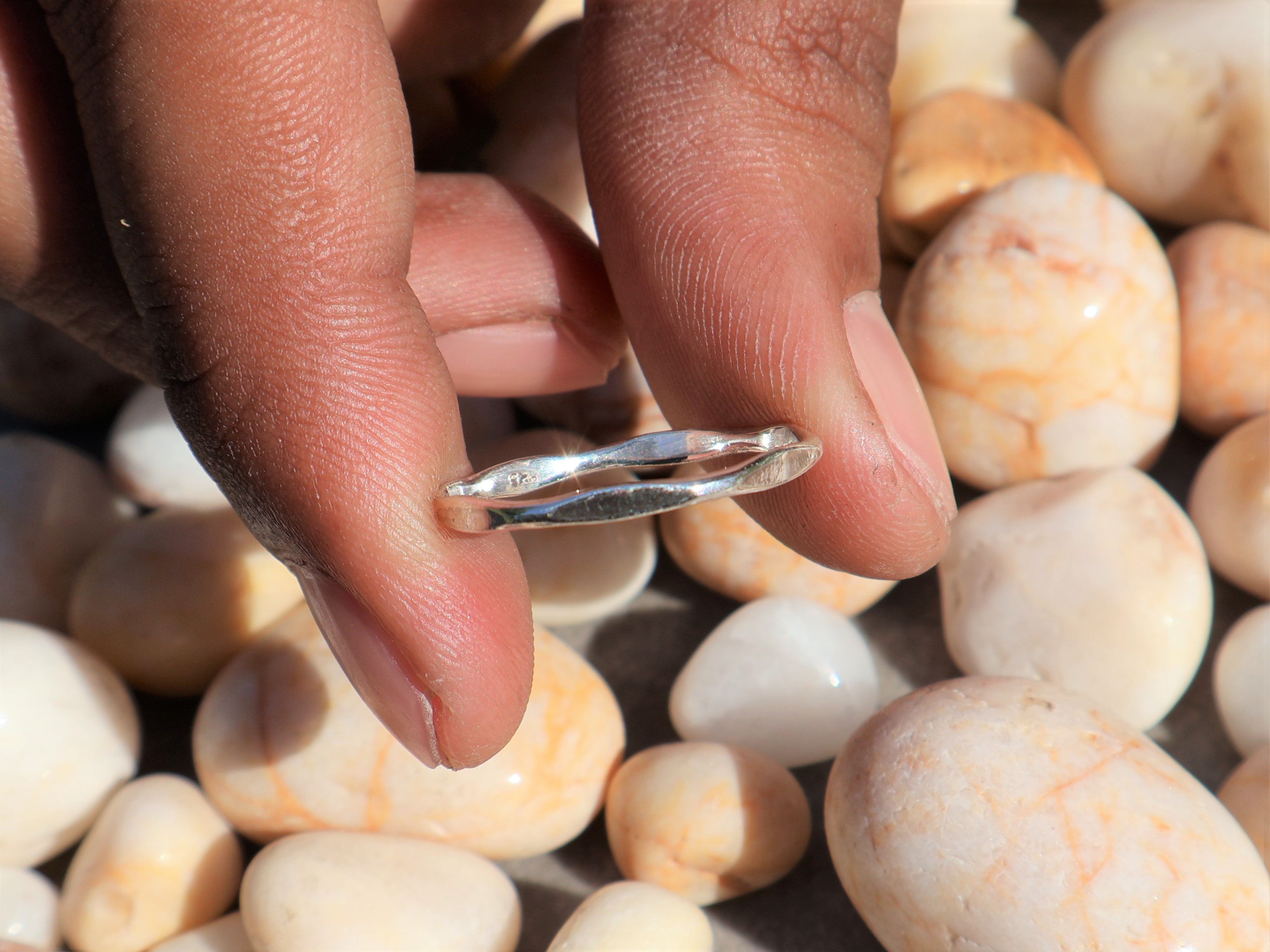 Handmade Silver Band Ring, Sterling Silver Band, Handmade Dainty Ring Size ONE SIZE - 5 Thumbnail