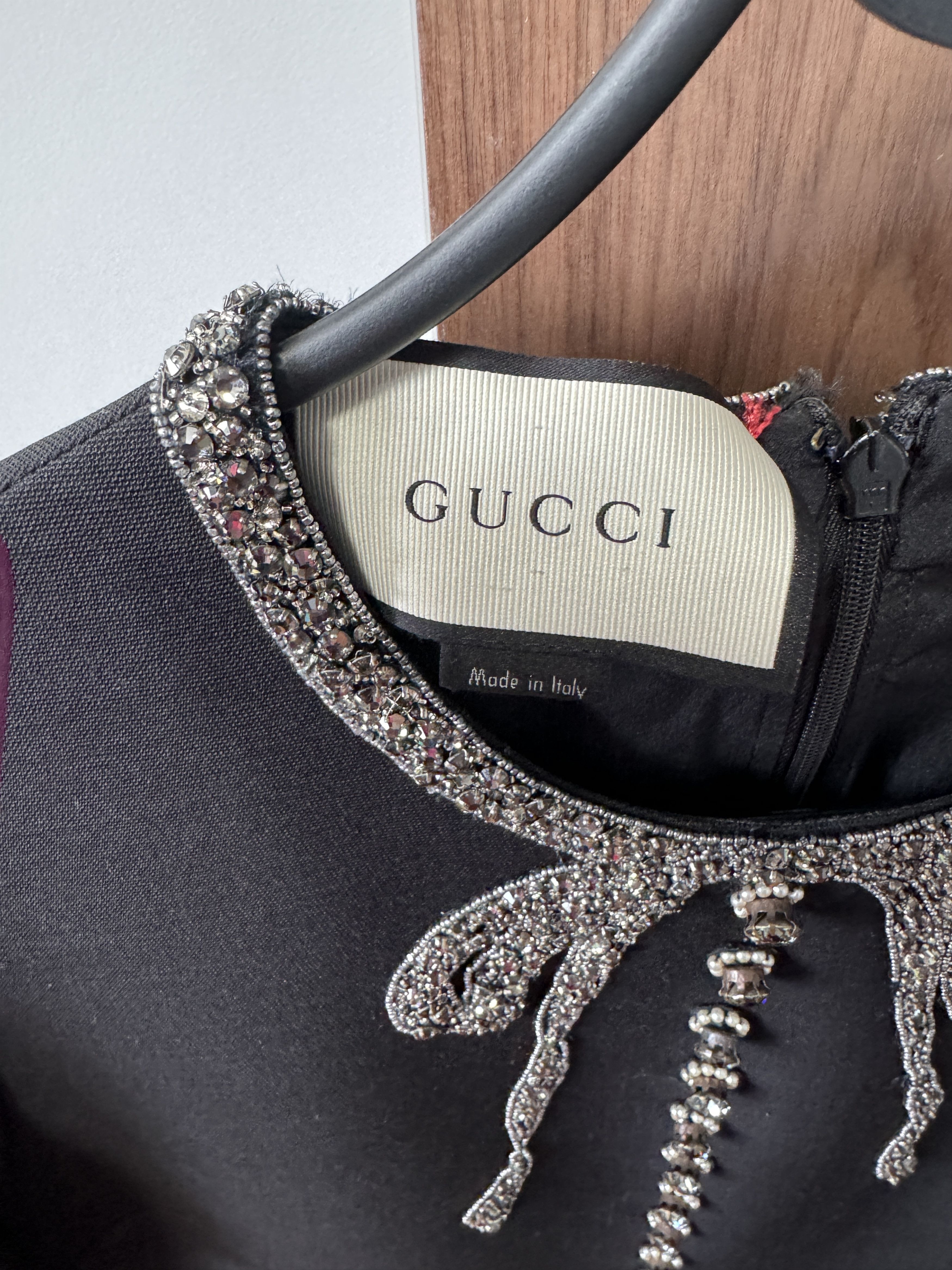Gucci Stunning Alessandro Michele Black and Silver Diamante Dress Size M / US 6-8 / IT 42-44 - 4 Thumbnail
