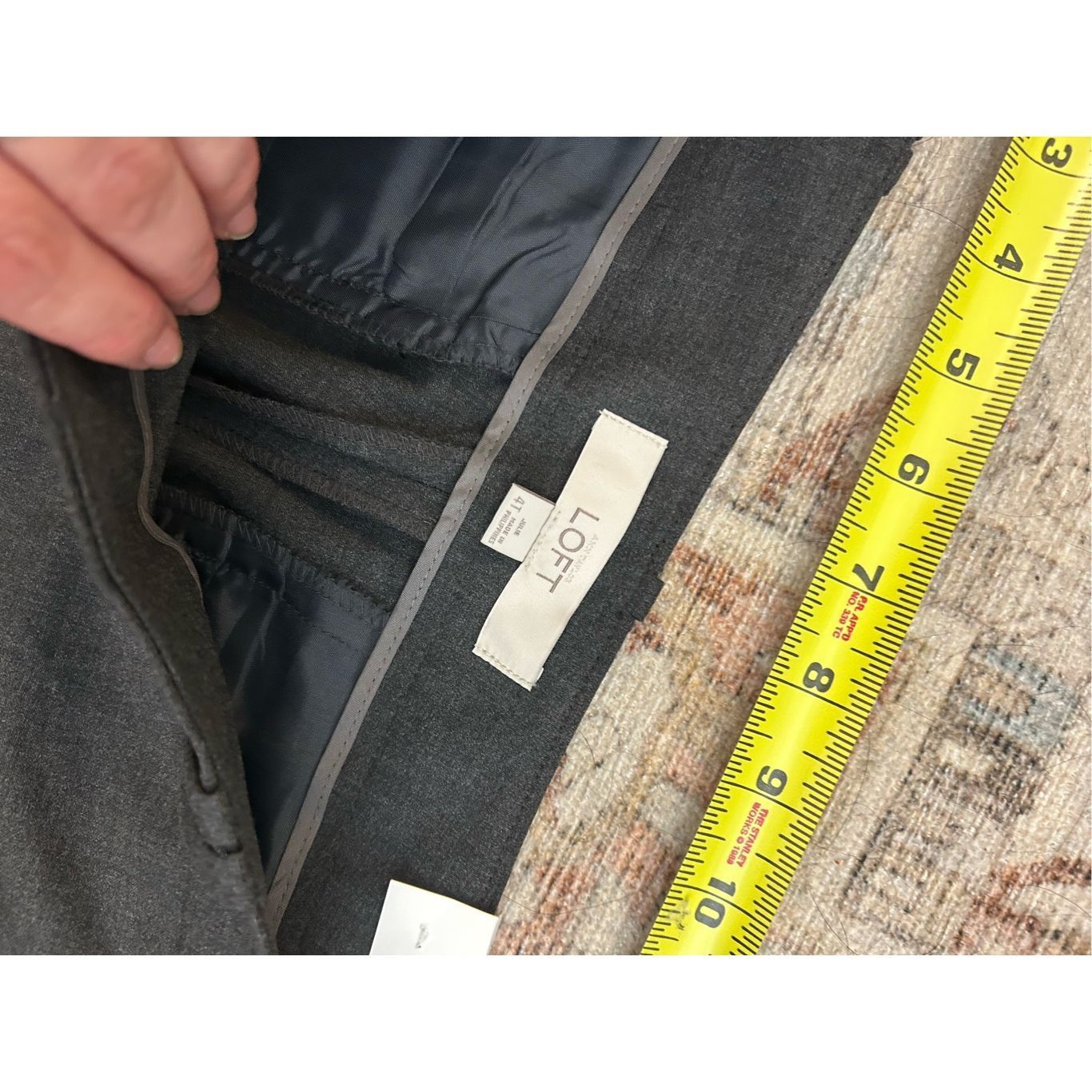 Loft Loft NWT Julie Curvy Gray Straight-Leg Dress Pants, Sz 4T, M Size 27" / US 4 / IT 40 - 4 Thumbnail