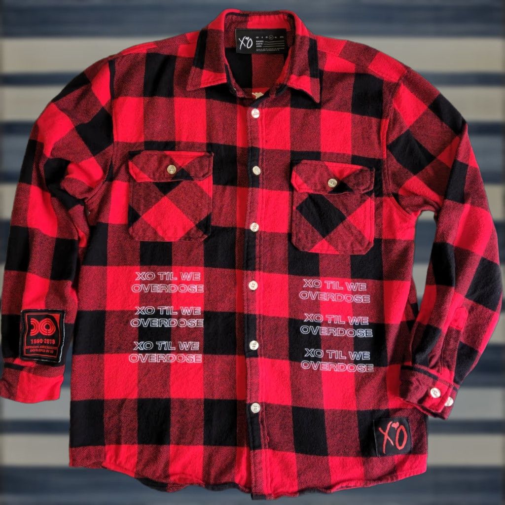 Vintage VINTAGE The Weeknd XO Till We Overdose Rare Hip Hop Merch Flannel Shirt L Red Black Cotton Polyester Button-Up Men XS-XL Size US L / EU 52-54 / 3 - 1 Thumbnail