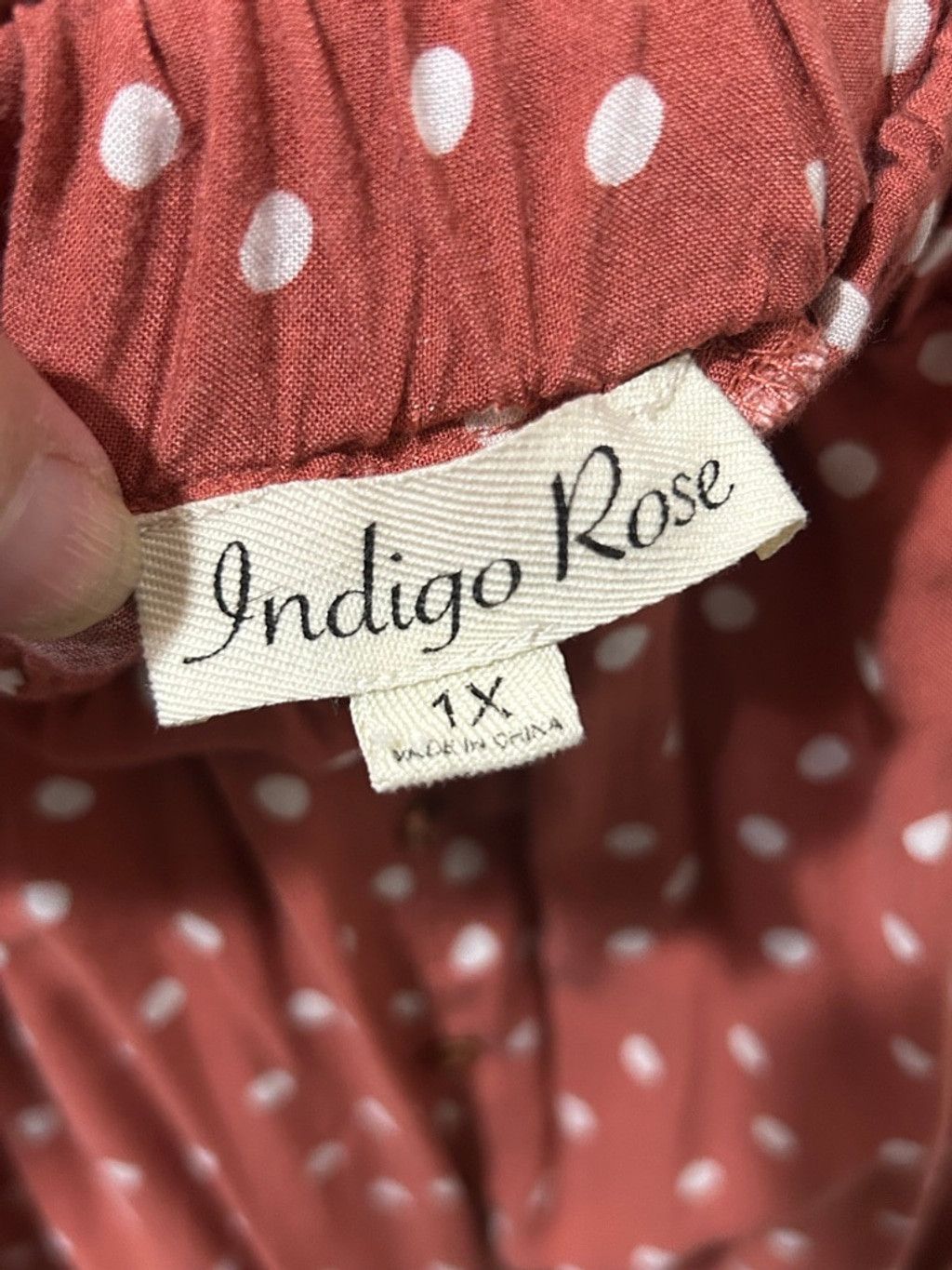 Other Indigo Rose Plus 1X Rust White Polka Dot High Low Skirt Size 34" / US 12 / IT 48 - 5 Thumbnail