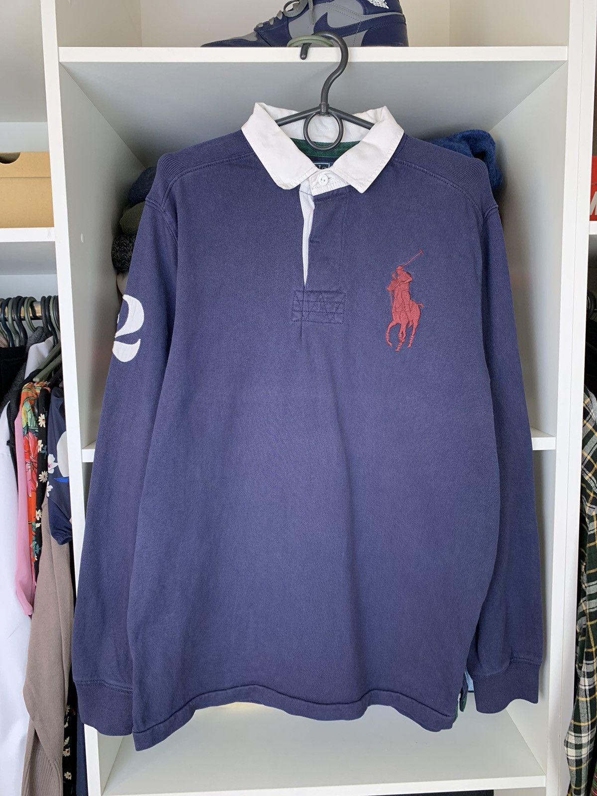 Vintage Vintage Polo Ralph Lauren Big Logo Rugby Long Sleeve Size US M / EU 48-50 / 2 - 1 Thumbnail