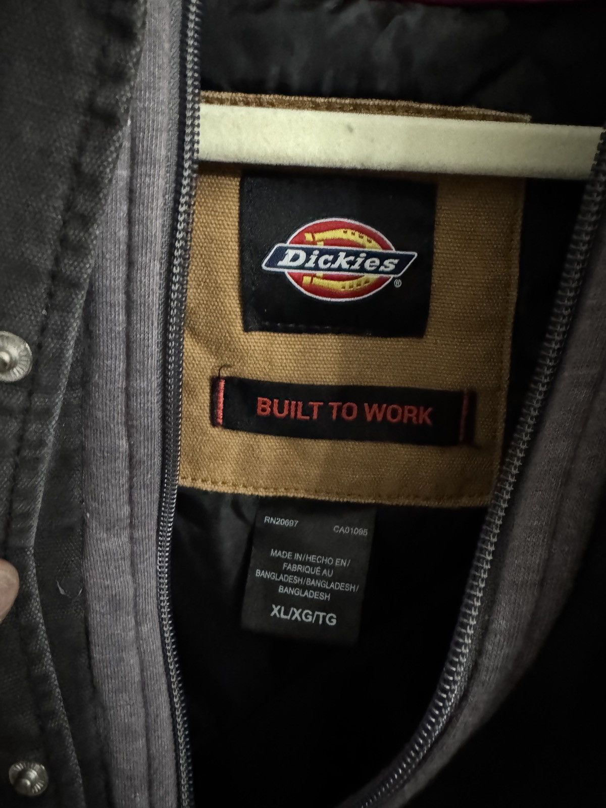 Dickies × Vintage Vintage Dickies Jacket Size XL Black Quilted Work Coat Size US XL / EU 56 / 4 - 3 Thumbnail