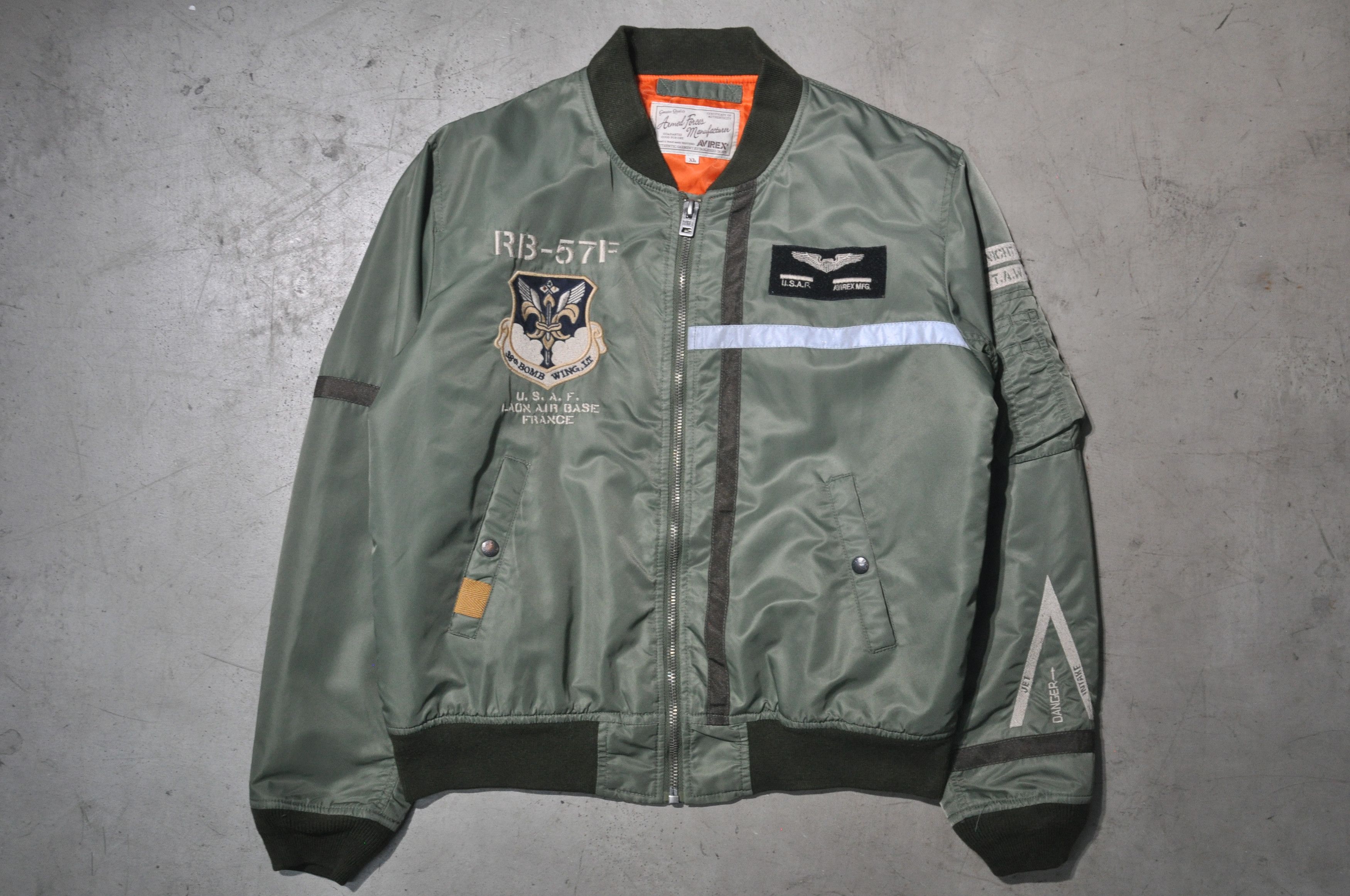image of Avirex - Black Knights Ma-1 Bomber in Olive, Men's (Size XL)