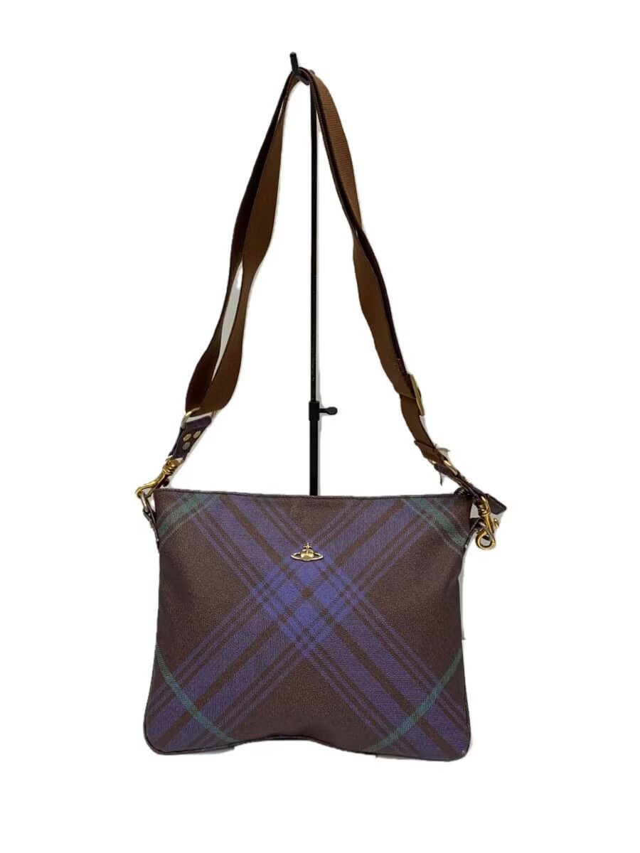 Plaid Orb Leather Shoulder Bag