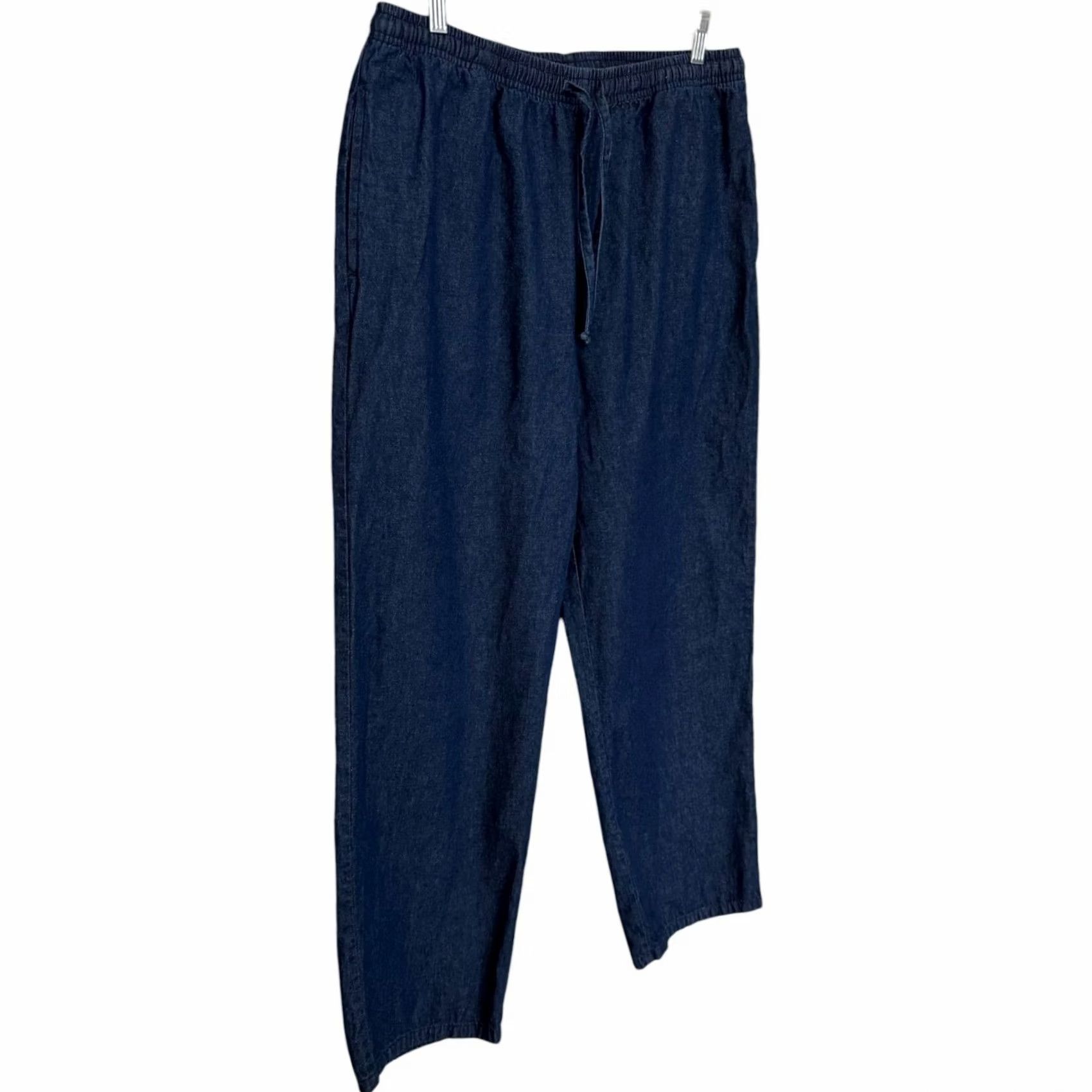 Denime Vermont Country Store Denim High-Waisted Pull-On Pant Blue Women's Petite Medium Size 32" / US 10 / IT 46 - 3 Thumbnail