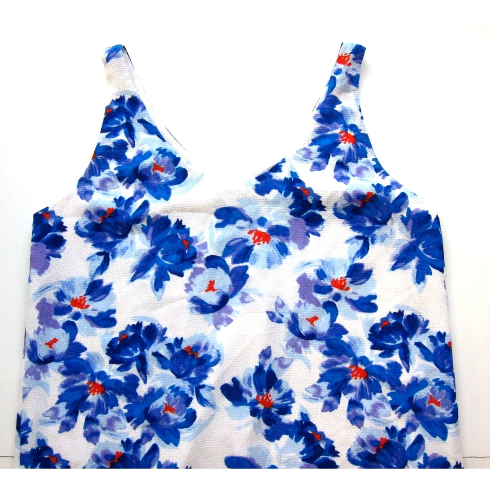 Vintage Halogen Floral Shift Tunic Tank Sun Dress Small Blue Size S / US 4 / IT 40 - 4 Thumbnail