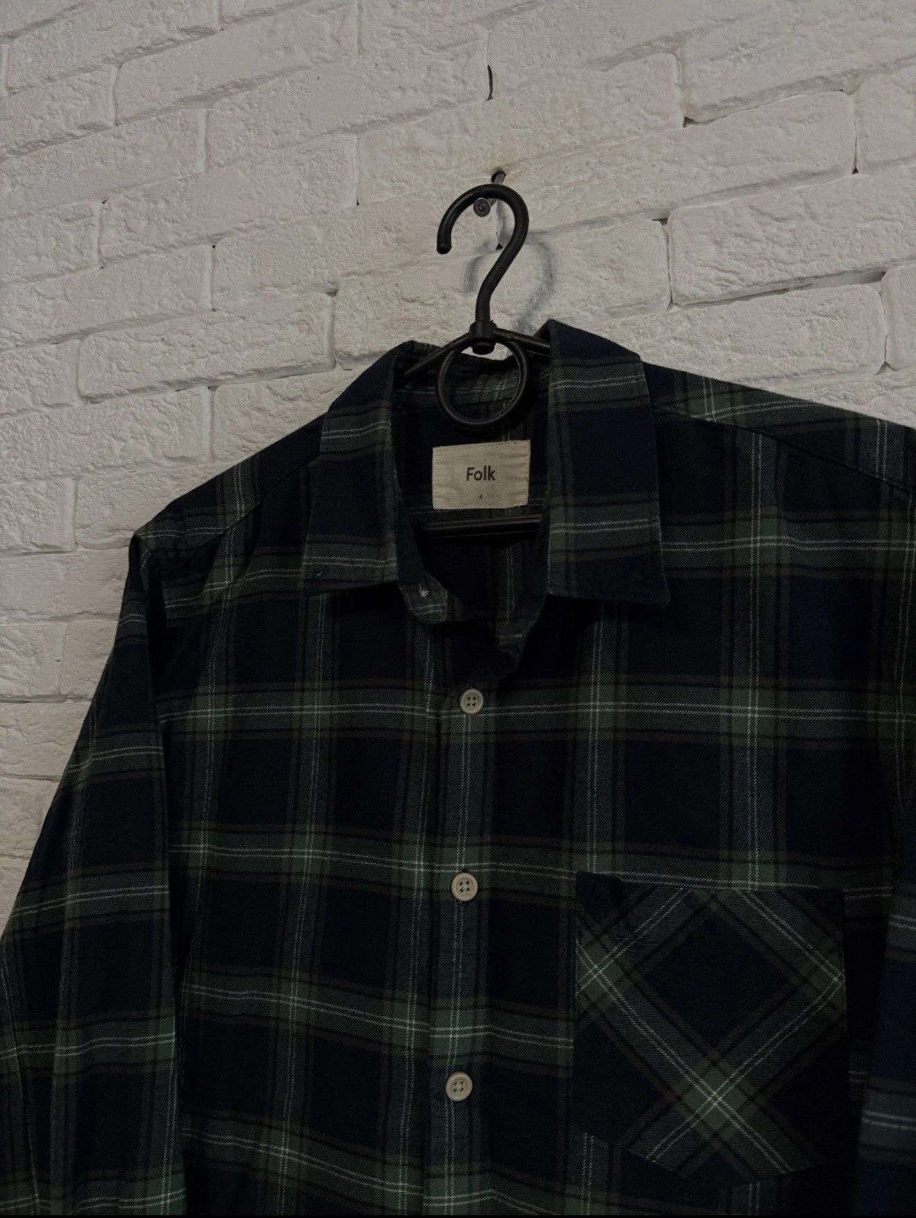 Folk Folk Flannel Overshirt Chek Shirt Sz 4 M Size US M / EU 48-50 / 2 - 2 Thumbnail