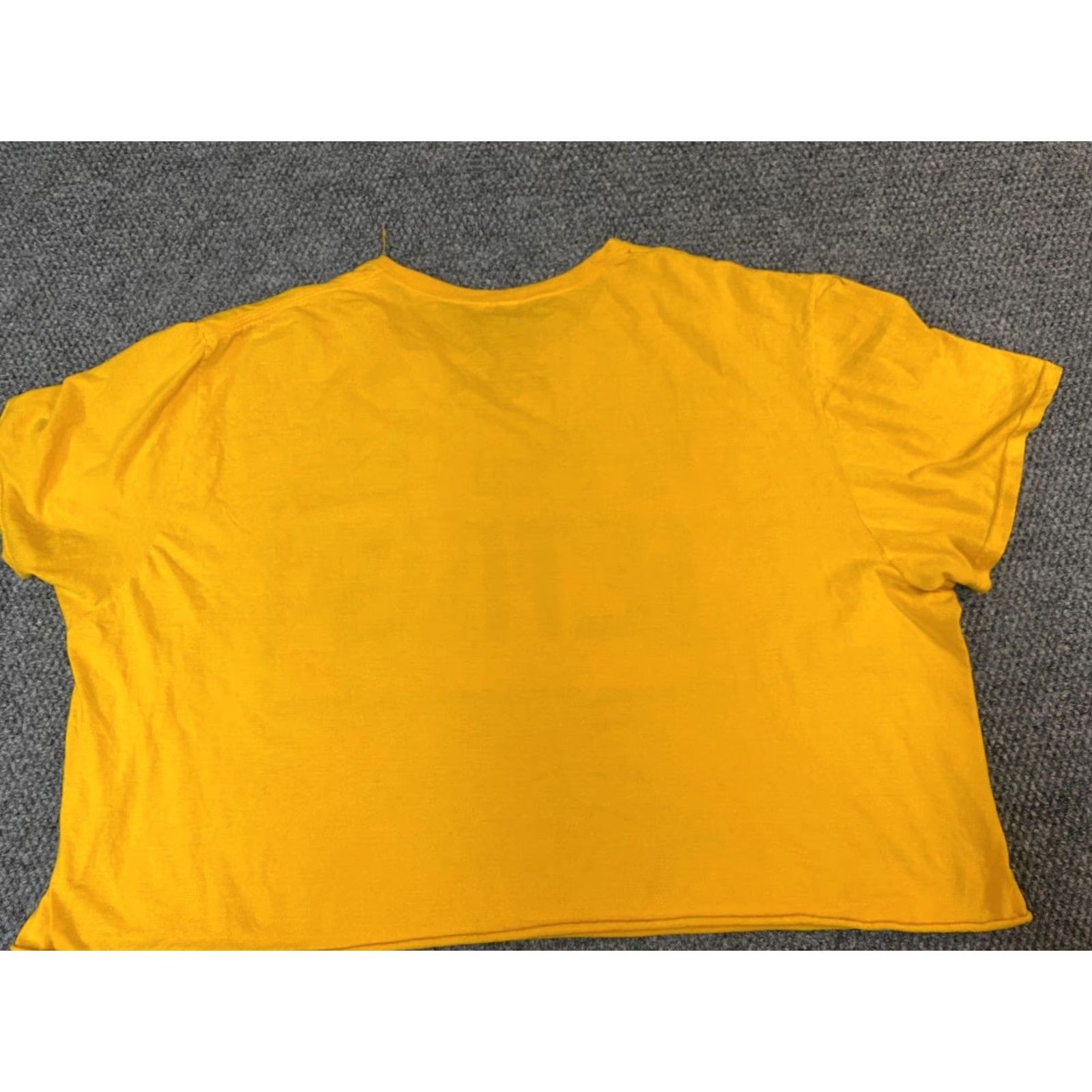 Vintage Tetris Womens Blouse 3X Plus Yellow Crew Neck Long Sleeve Ruffle Breathable Size XXL / US 16-18 / IT 52-54 - 6 Thumbnail