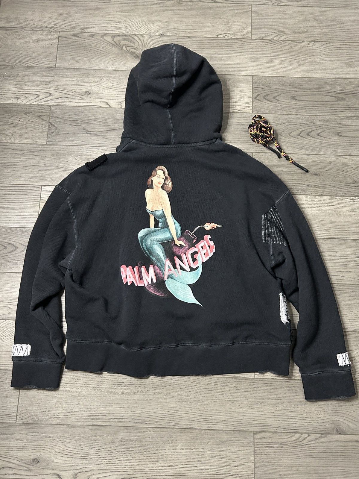 Palm Angels Palm Angels Double Hooded American Flag Mermaid Hoodie Size US M / EU 48-50 / 2 - 2 Thumbnail