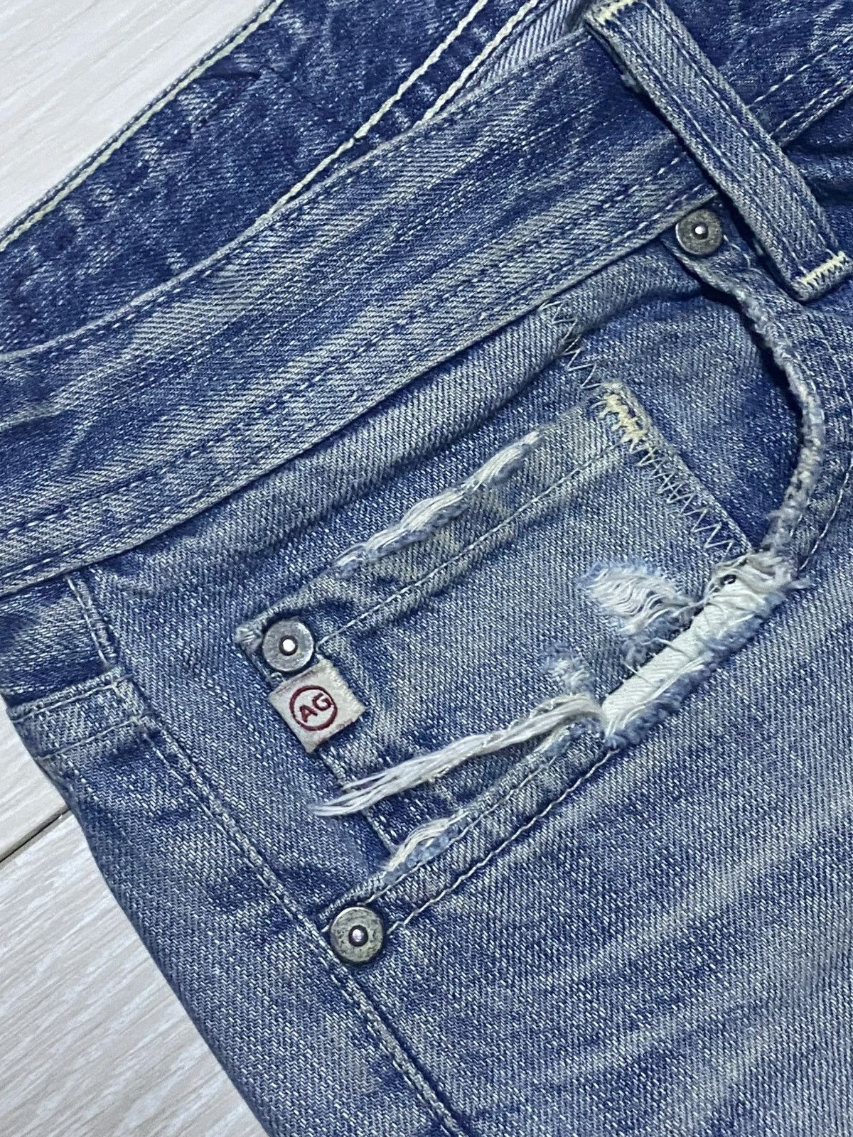 AG Adriano Goldschmied Vtg Ag Adriano Goldschmied Straight Leg DistressedJeans Size US 32 / EU 48 - 11 Thumbnail