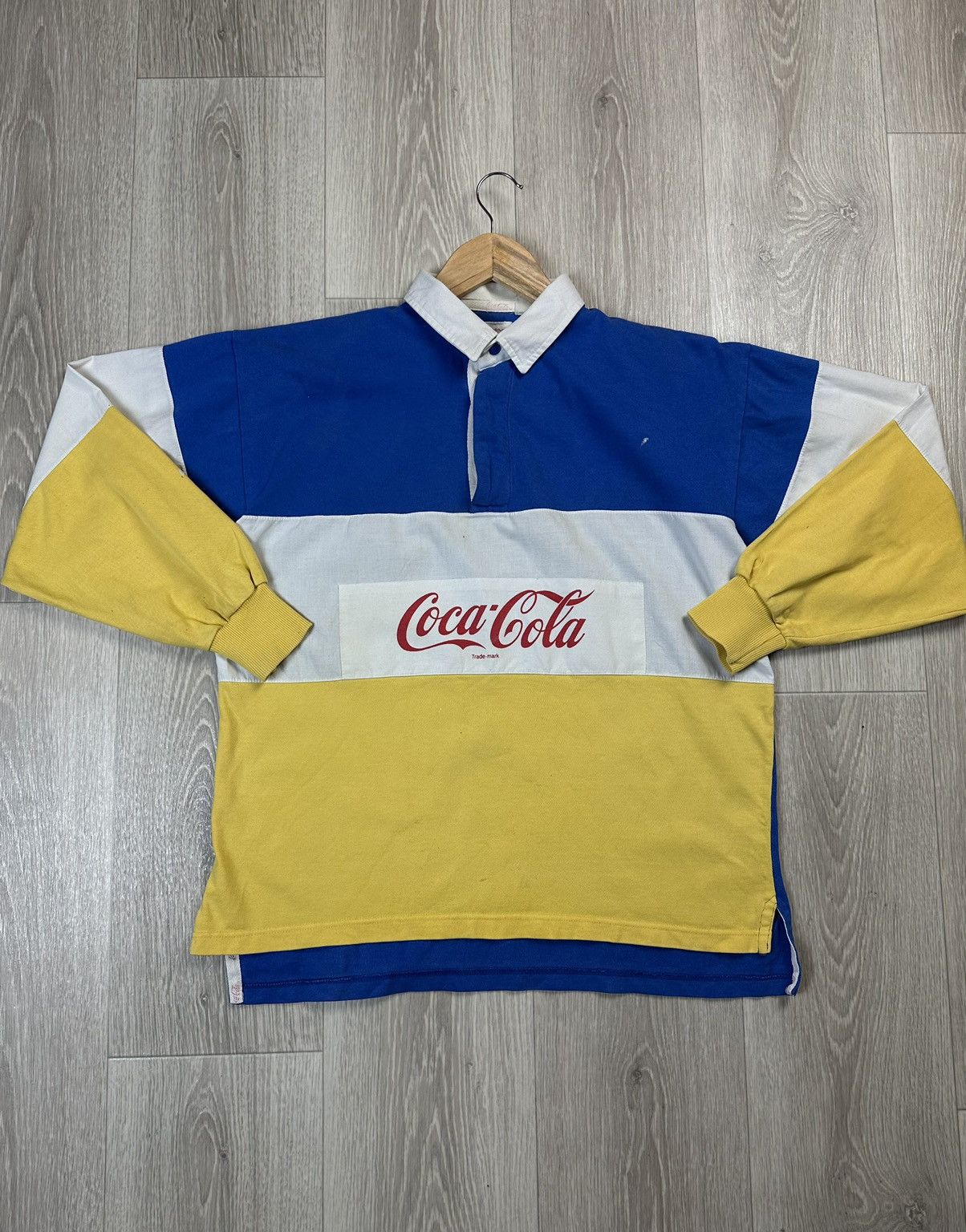 Coca Cola × Vintage Vintage 90s Coca-Cola Rugby Polo T-Shirt Size US M / EU 48-50 / 2 - 3 Thumbnail