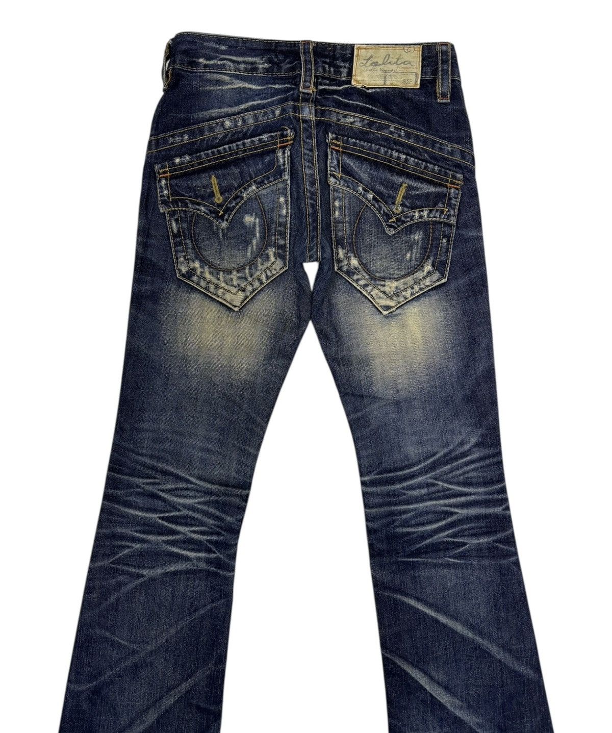 Japanese Brand Vintage Lolita Flared Bootcut Distressed Denim Jeans Size 25" / US 0 / IT 36 - 6 Thumbnail