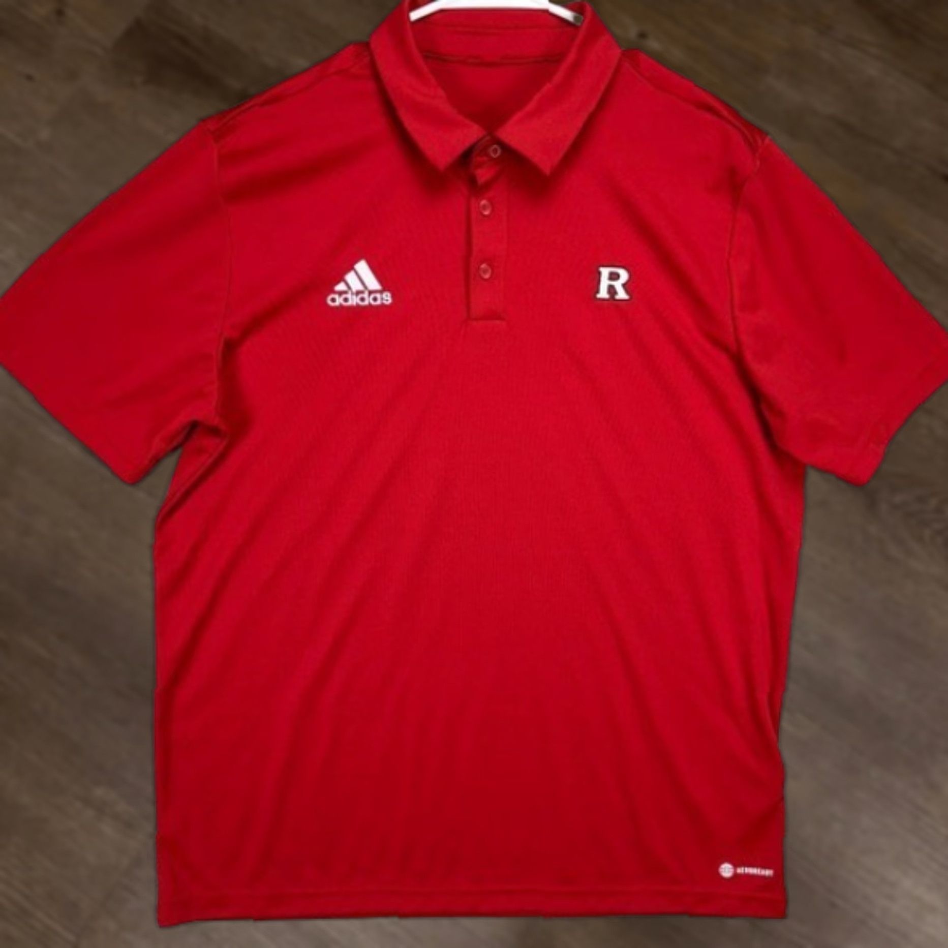 Adidas adidas Rutgers Scarlet Knights Mens Polo Shirt Large Red Short Sleeve Rugby Logo Football Golf Shirt Mens Large Red Adidas Size US L / EU 52-54 / 3 - 1 Thumbnail