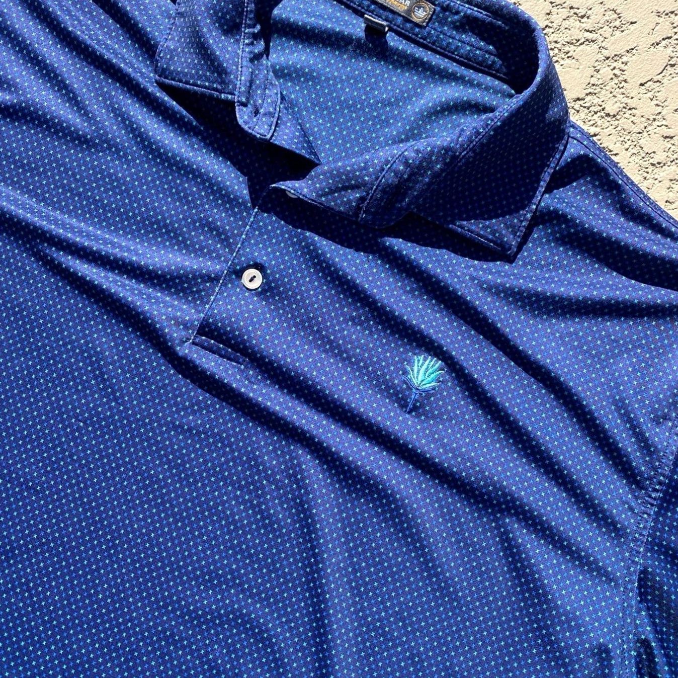 Peter Millar Peter Millar Summer Comfort Polo Shirt Stretch Blue Tiny X Print Men's XL Size US XL / EU 56 / 4 - 2 Thumbnail
