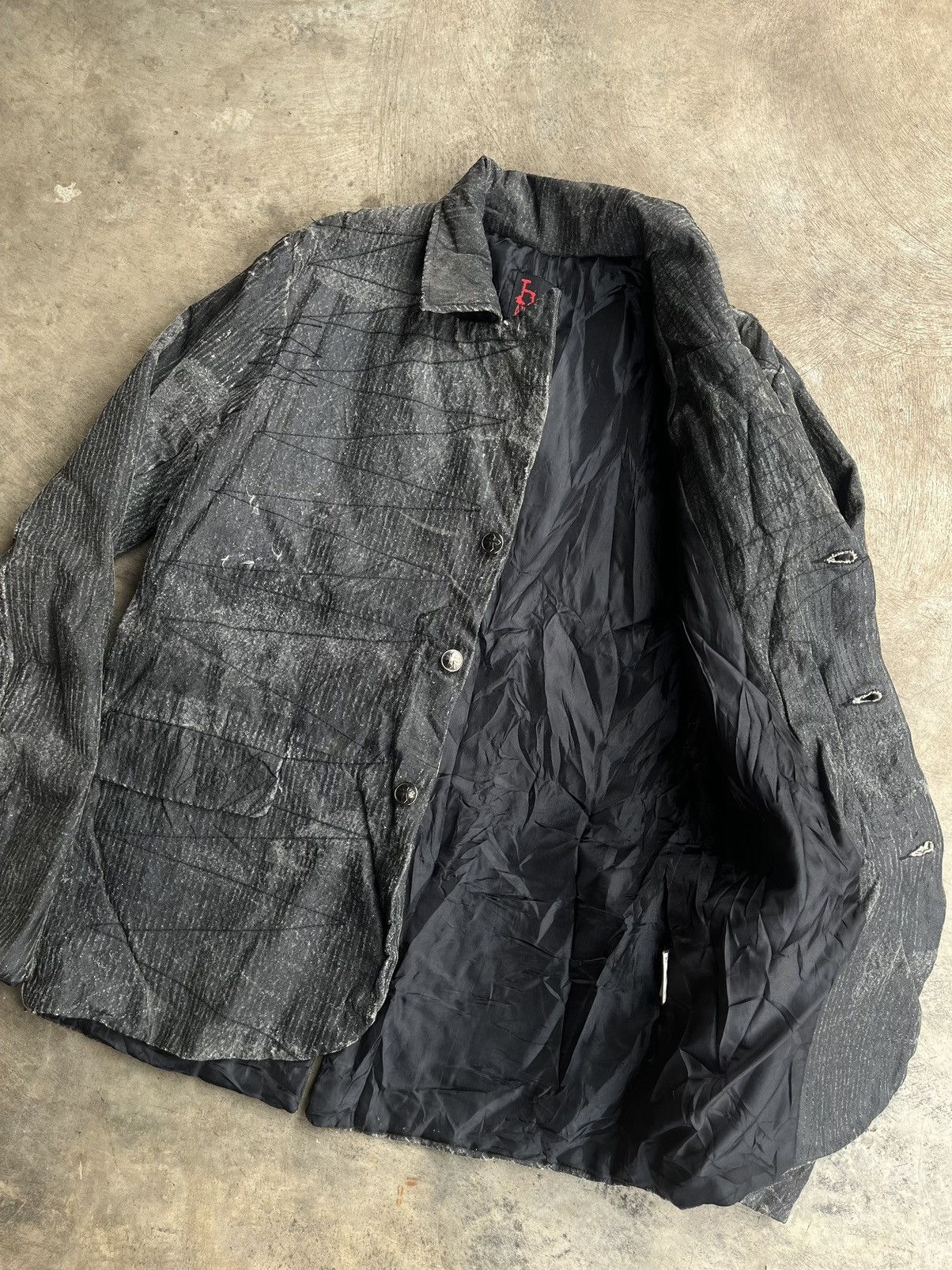 KMRii H.ANARCHY JAPANESE GOTHIC BLAZER STITCHING POEM PUNK STYLE Size US M / EU 48-50 / 2 - 5 Thumbnail