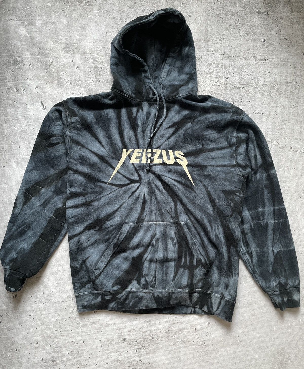 image of Archival Clothing x Kanye West Yeezus Tour Grim Reaper Hoodie in Navy, Men's (Size Medium)