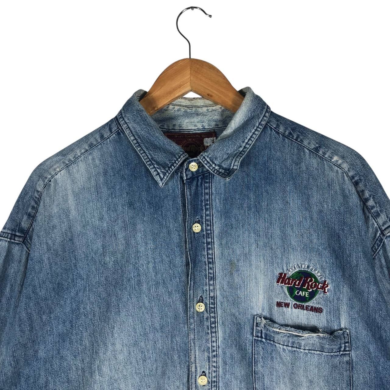 Hard Rock Cafe Vintage Hard Rock Cafe Denim Shirt Size XL / US 12-14 / IT 48-50 - 2 Thumbnail