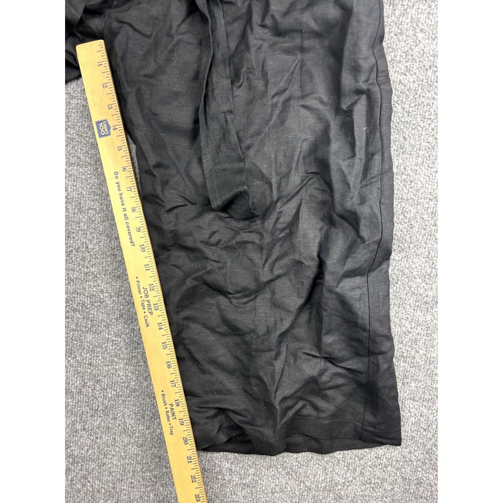 ASTR The Label VINTAGE ASTR the Label Pants Womens Medium Black Linen Blend Paperbag Wide Leg Belted Size 32" / US 10 / IT 46 - 5 Thumbnail