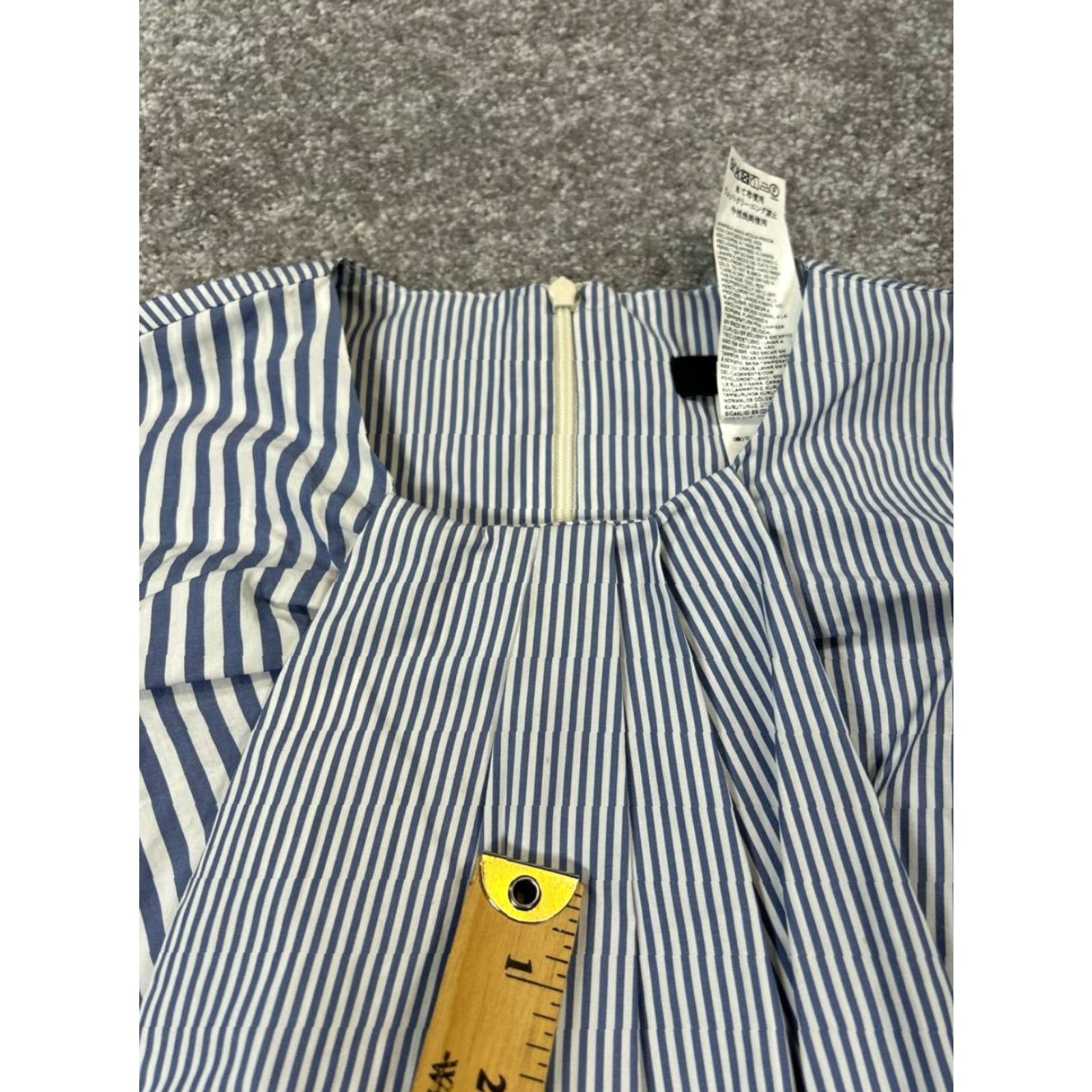 Max Mara Weekend Max Mara Dress Womens 4 Blue White Cotton Striped Sleeveless Round Neck Zip A-Line Blouson Sheath Casual Summer Spring Fall Mens? Size S / US 4 / IT 40 - 6 Thumbnail