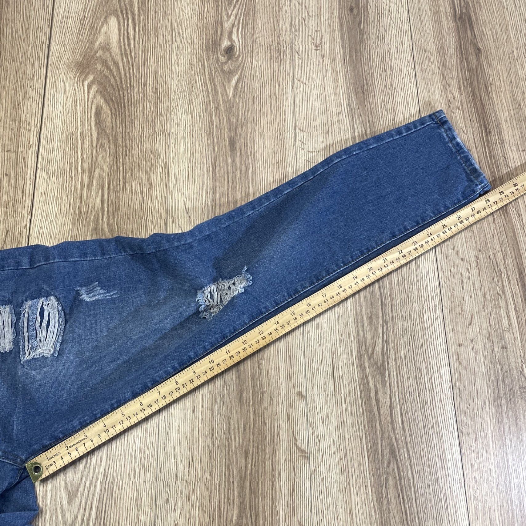 Boohoo VINTAGE Boohoo Womens Jeans Straight Ripped Distressed Blue Size 8 Denim Size 30" / US 8 / IT 44 - 5 Thumbnail