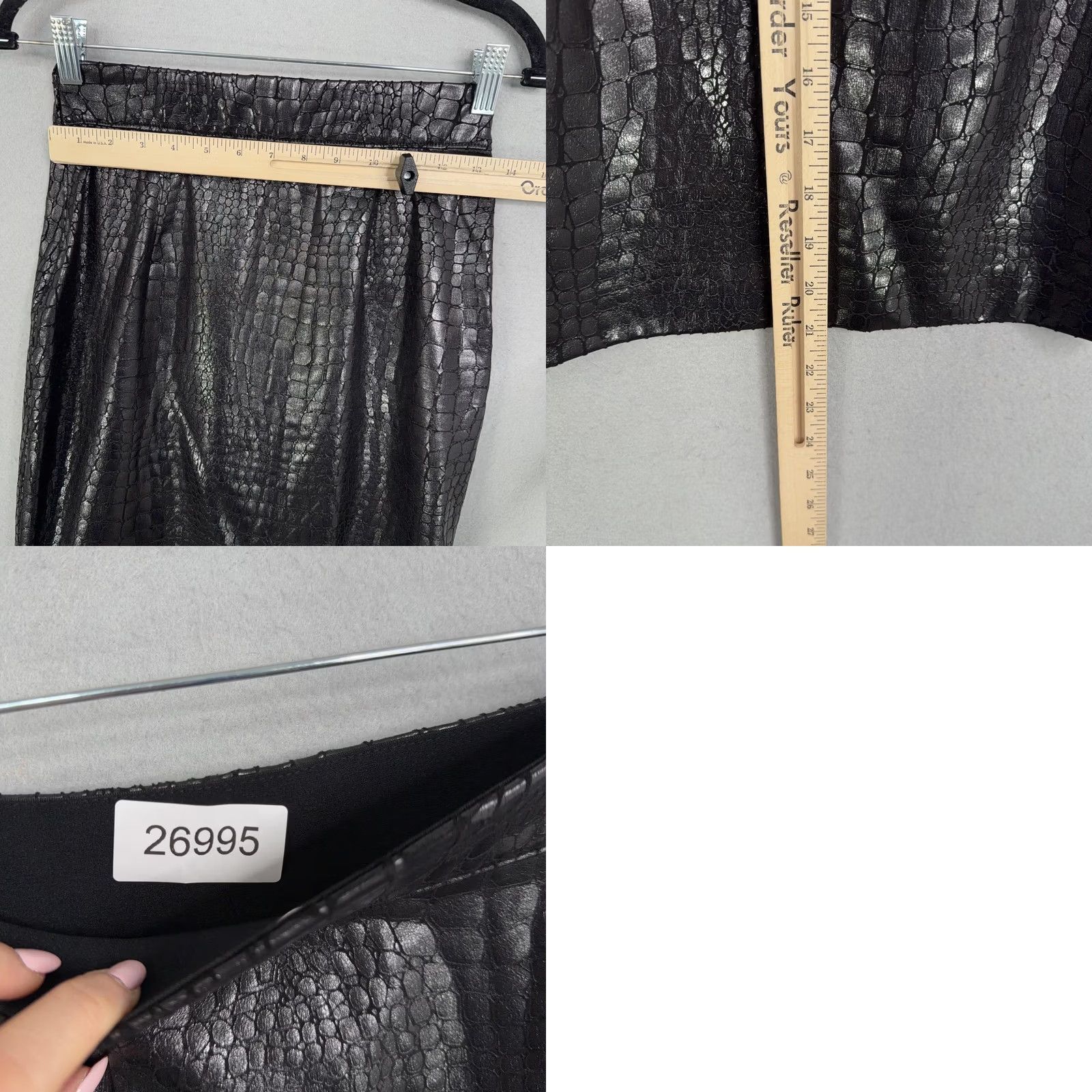 Brochu Walker Brochu Walker Skirt Womens Small Black Croc Embossed Faux Leather Pencil Office Size 28" / US 6 / IT 42 - 8 Thumbnail