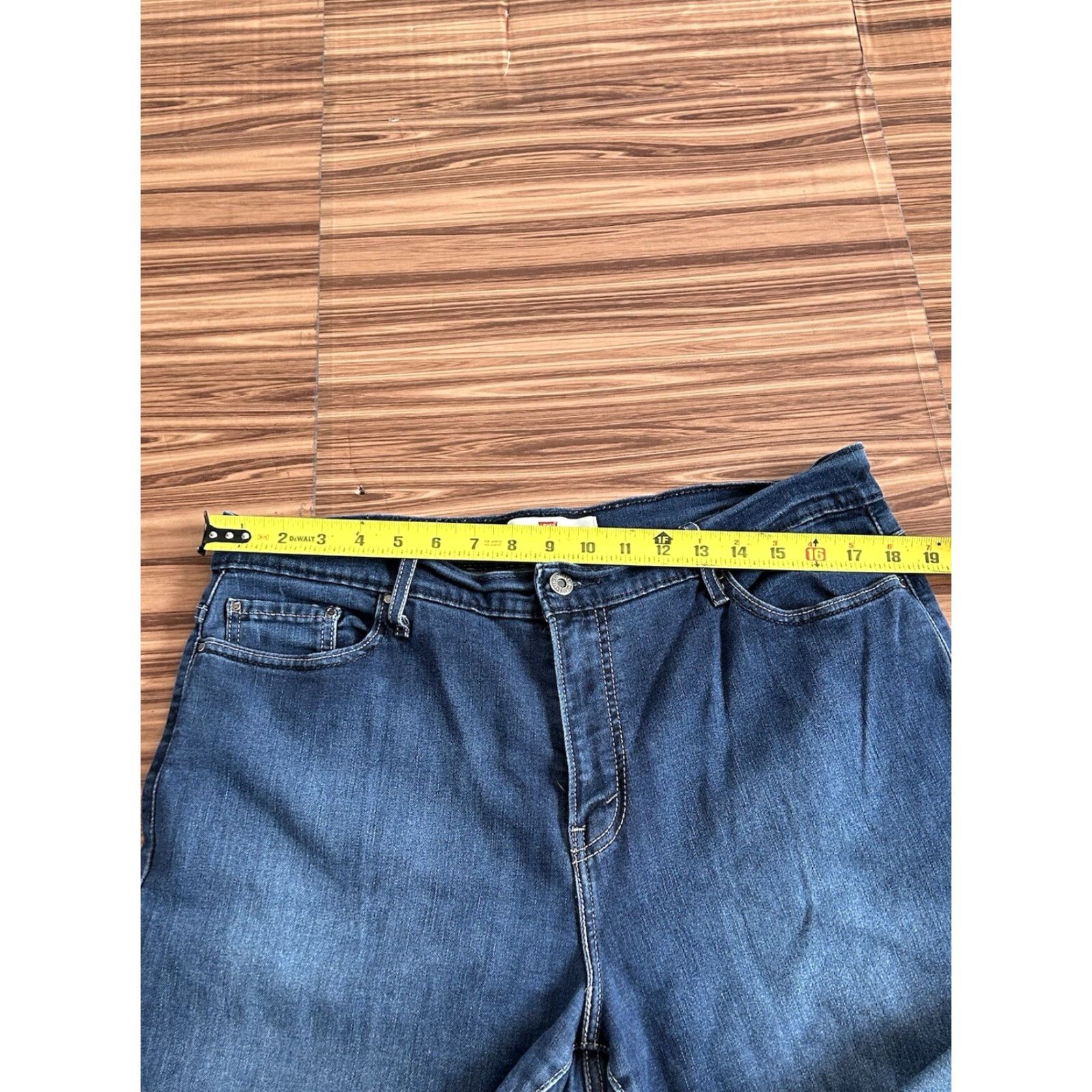 Levi's Womens Levi's 512 Jeans Bootcut Slimming High Rise Dark Wash 18 Blue Denim Regular Size 98% Cotton 2% Elastane Button Zip Size 40" / US 18 - 3 Thumbnail