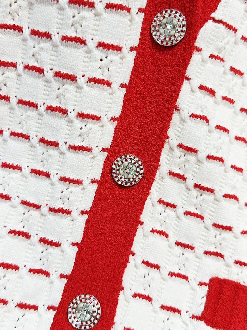 Chanel Chanel 23C red and white color block striped diamond buckl Size XS / US 0-2 / IT 36-38 - 6 Thumbnail