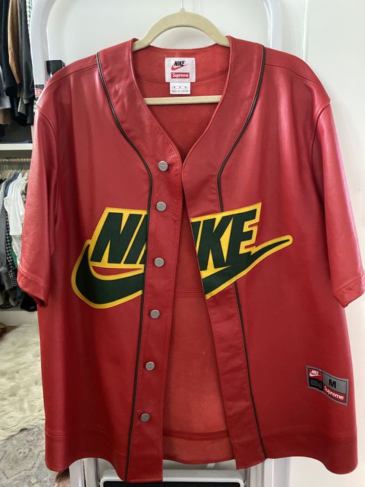 Supreme Supreme Nike leather baseball jersey | Grailed