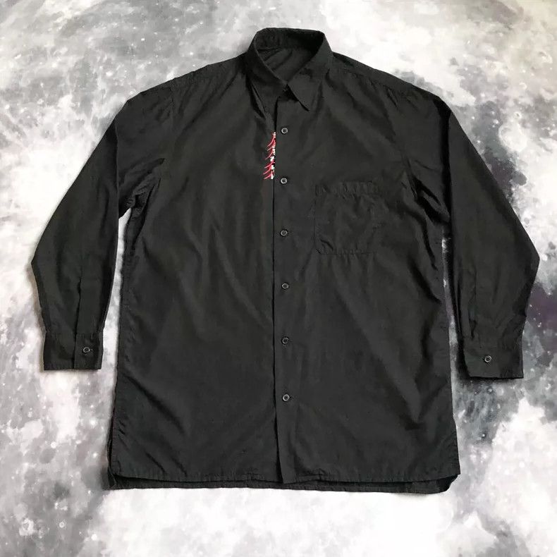 Yohji Yamamoto yohji yamamoto Embroidered Chili Pumpkin Long Sleeve Shirt Size US L / EU 52-54 / 3 - 3 Thumbnail